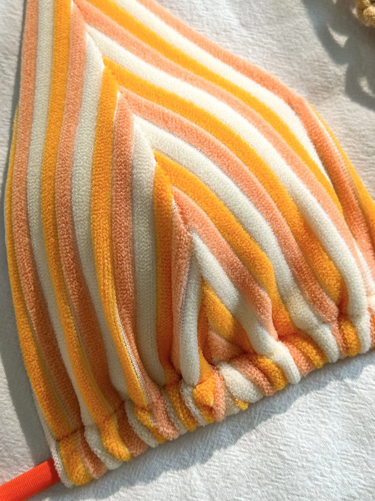 2PCS 1950s Striped Terry Halter Bikini & Shorts - Image 4