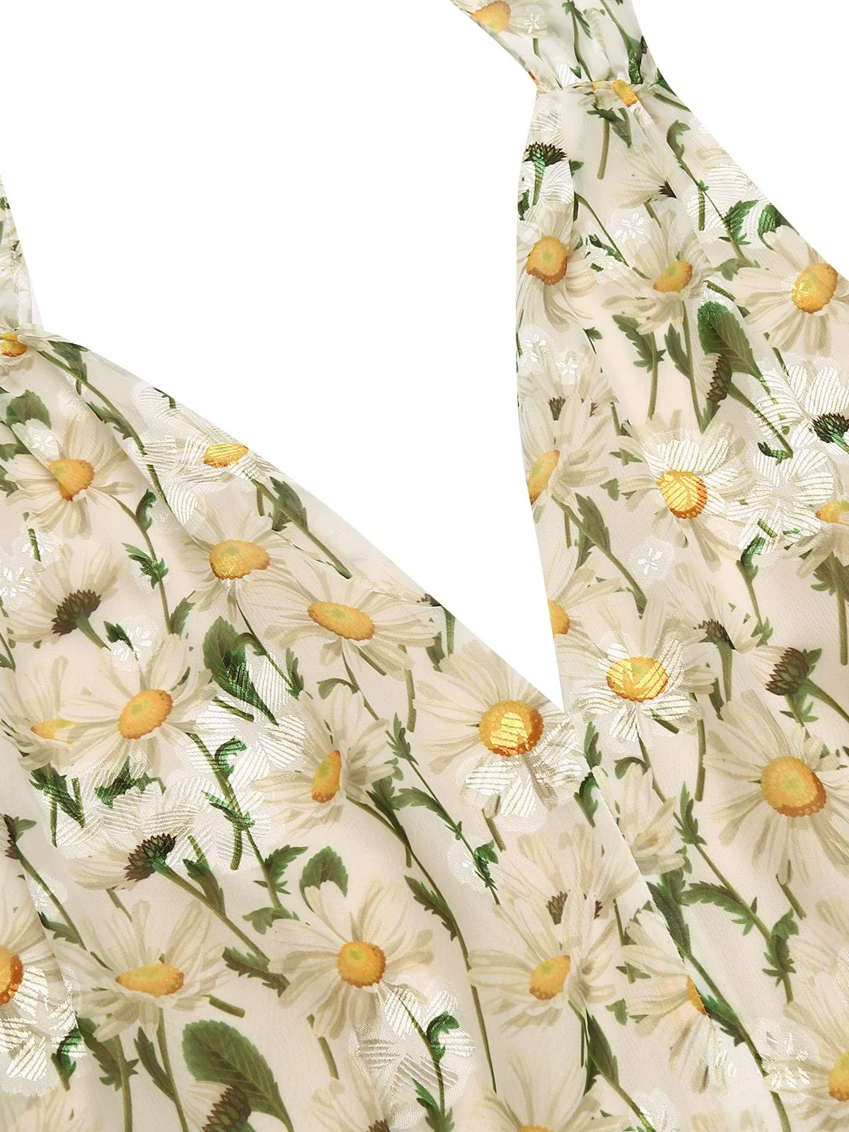 2PCS 1950s Yellow Sunflower & Green Floral Halter Romper - Image 13