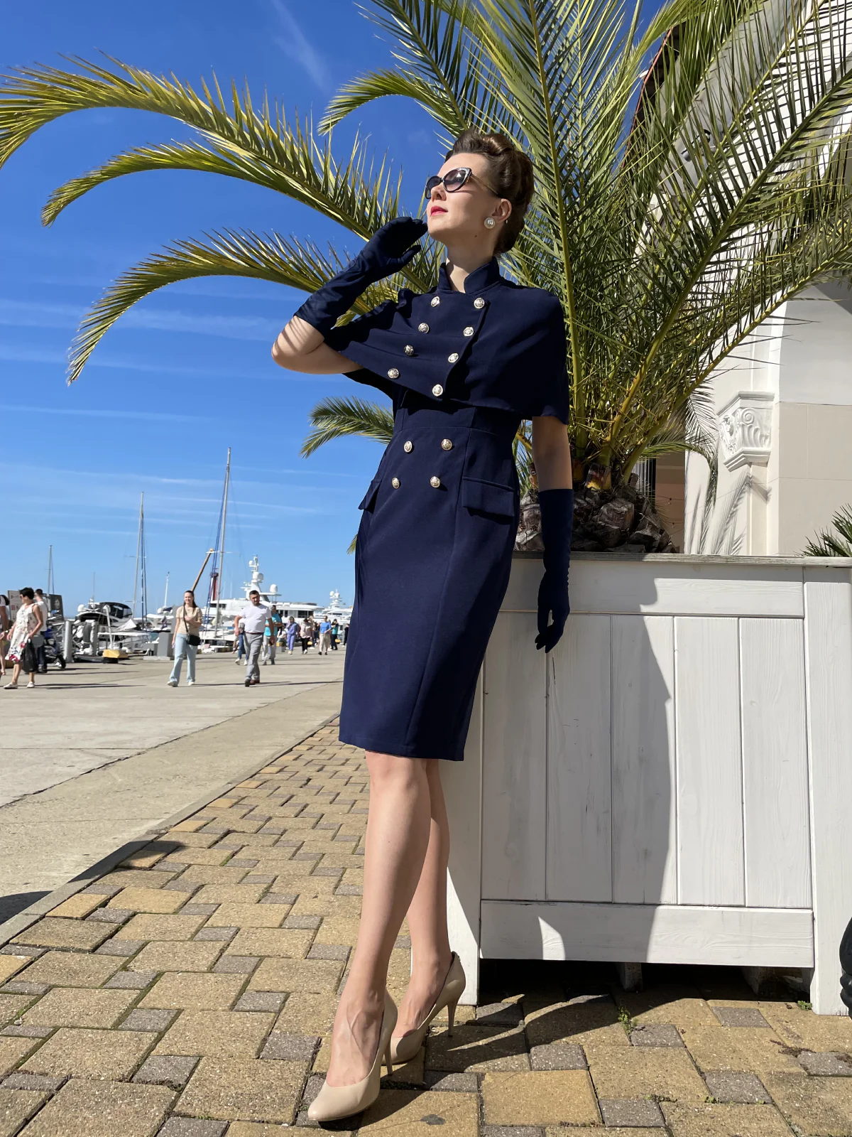 2PCS 1960s Button Work Pencil Dress - Image 15