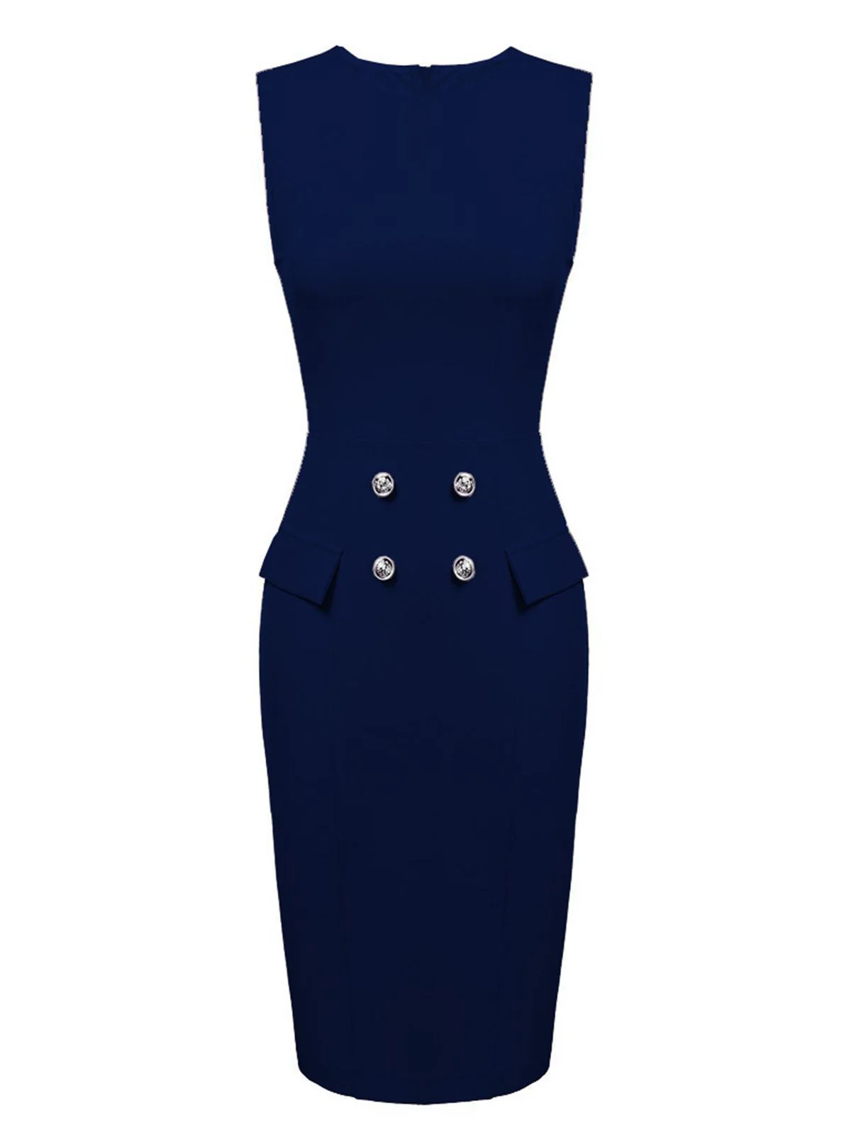 2PCS 1960s Button Work Pencil Dress - Image 8