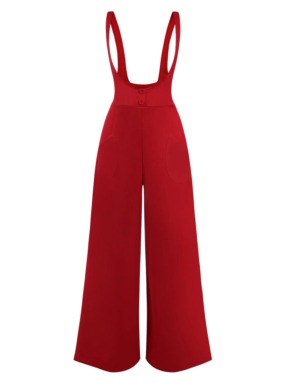 2PCS 1970s Satin High Neck Blouse & Suspender Pants - Image 9