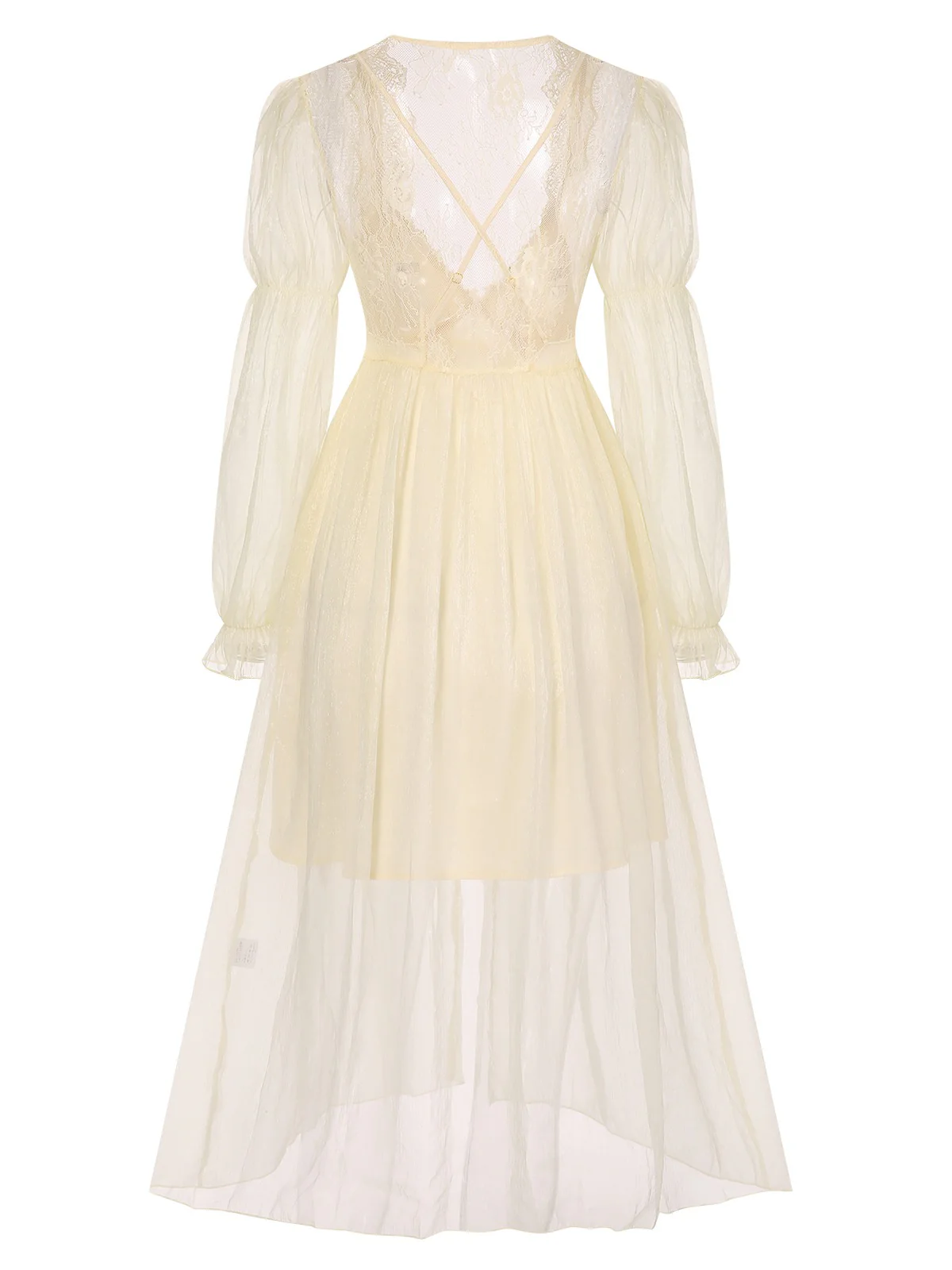 2PCS Apricot 1950s Floral Straps Slit Nightgown & Robe - Image 7