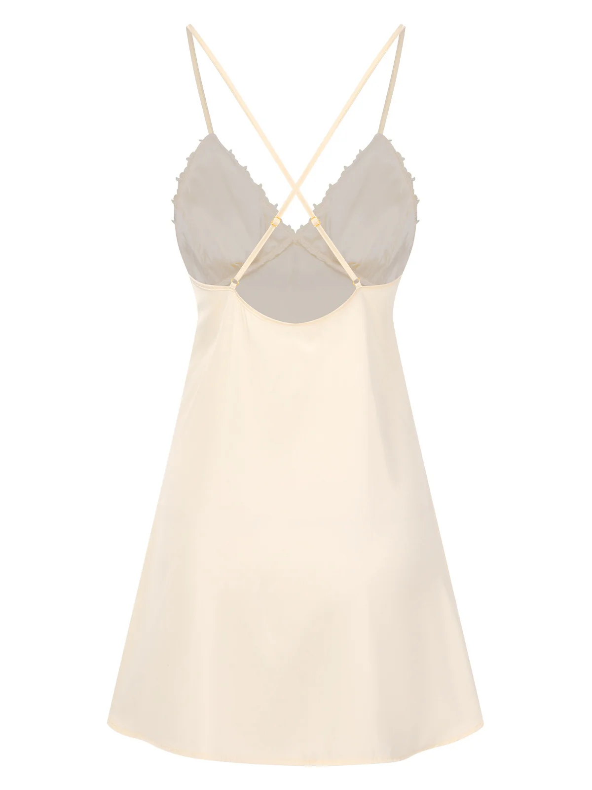 2PCS Apricot 1950s Floral Straps Slit Nightgown & Robe - Image 9