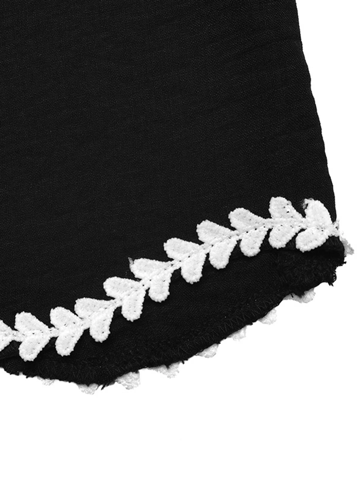 2PCS Black 1950s Crochet Trim Sleeveless Vest & Shorts - Image 5