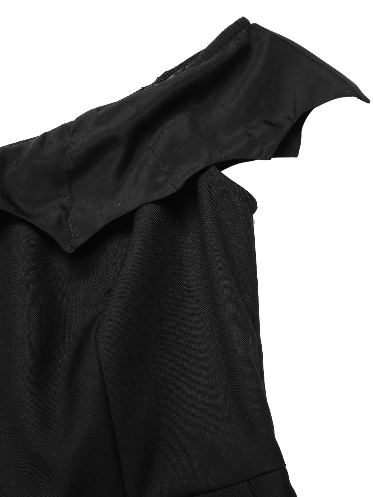 2PCS Black 1950s Gothic Bat Romper & High-Low Cover-Up - Image 10