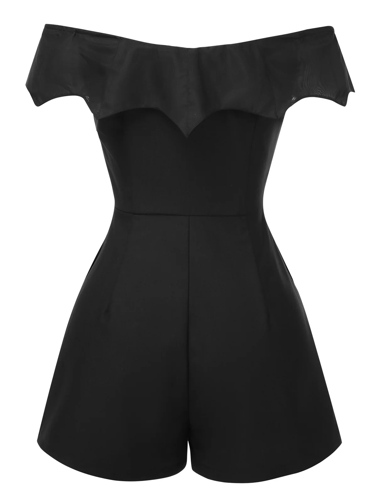 2PCS Black 1950s Gothic Bat Romper & High-Low Cover-Up - Image 9