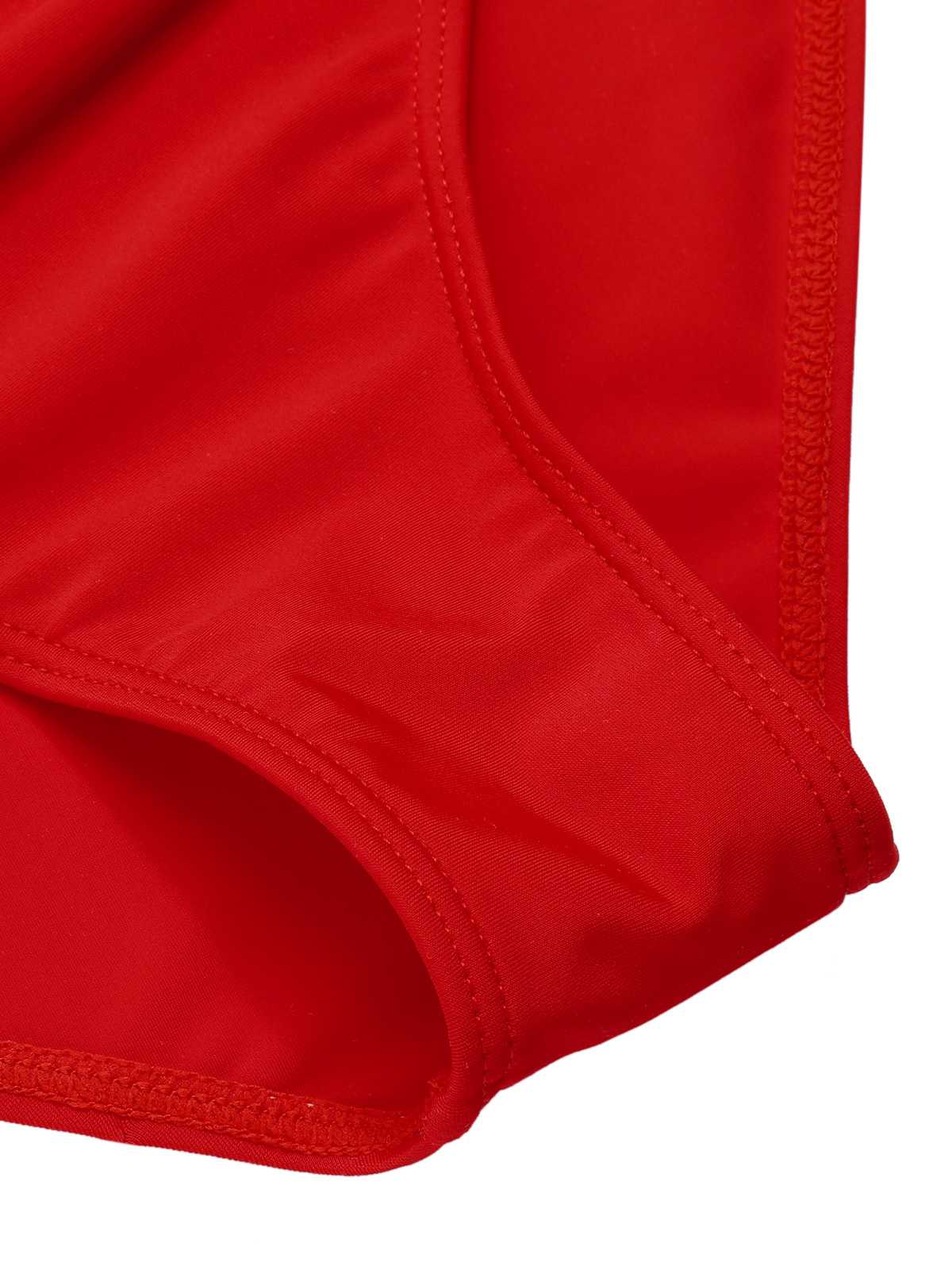 [Plus Size] Red 1960s Halter Roses Swimsuit - Image 5