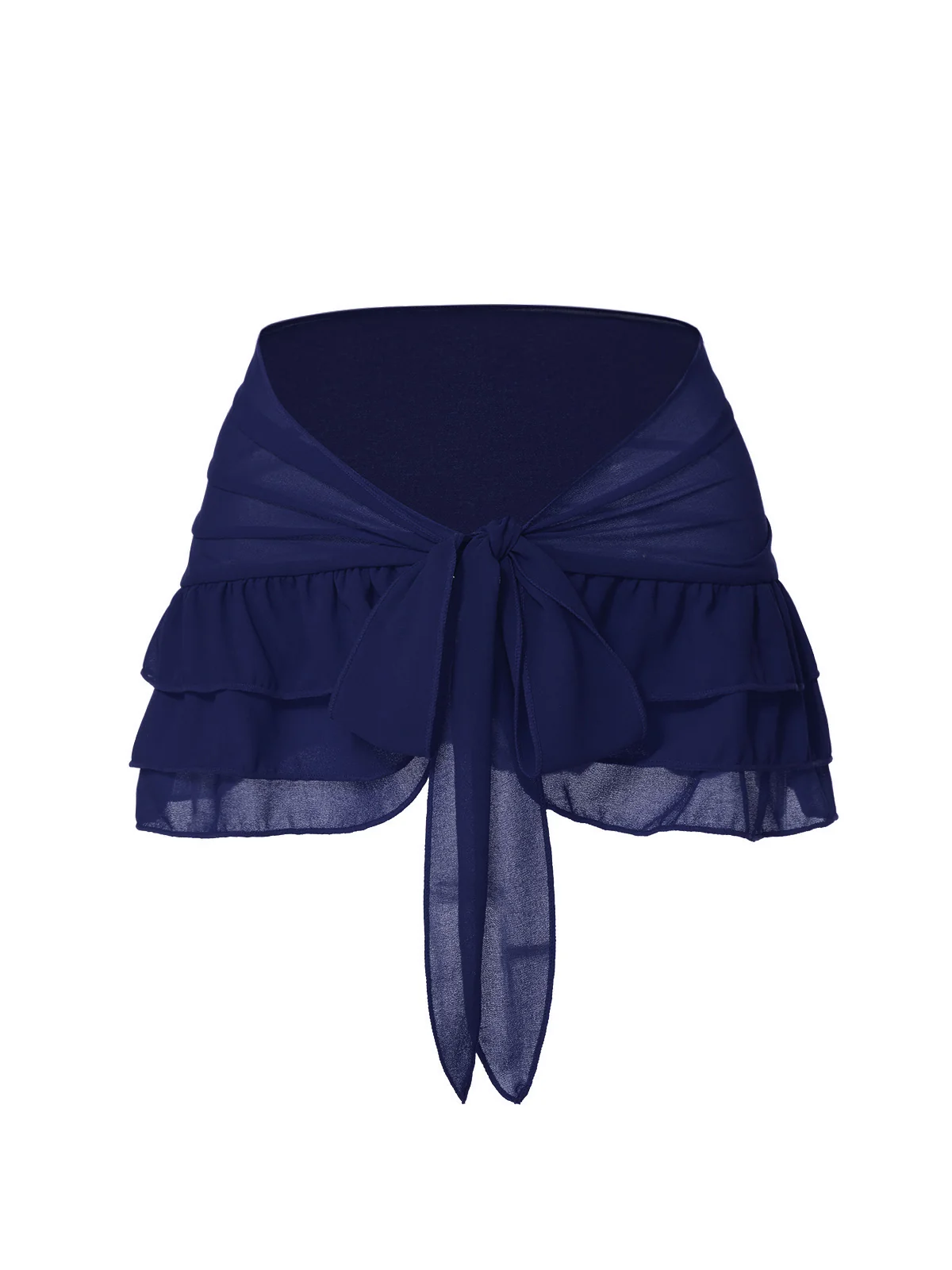 Blue 1960s Solid Chiffon Skirt Cover-Up