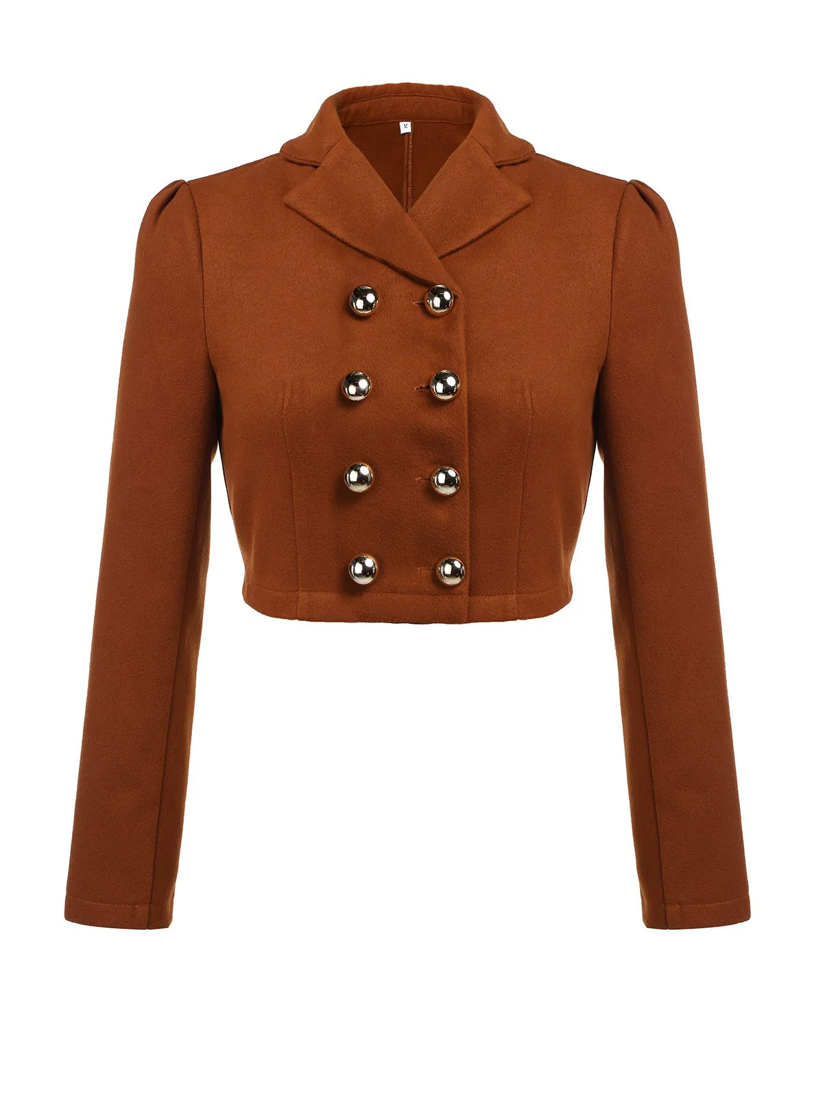 2PCS Brown 1960s Button Top & Pencil Skirt - Image 5