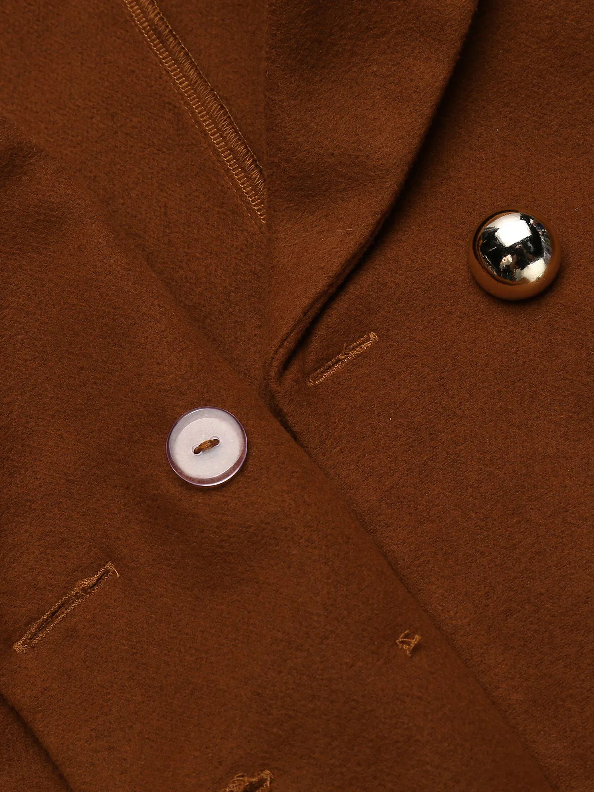 2PCS Brown 1960s Button Top & Pencil Skirt - Image 8