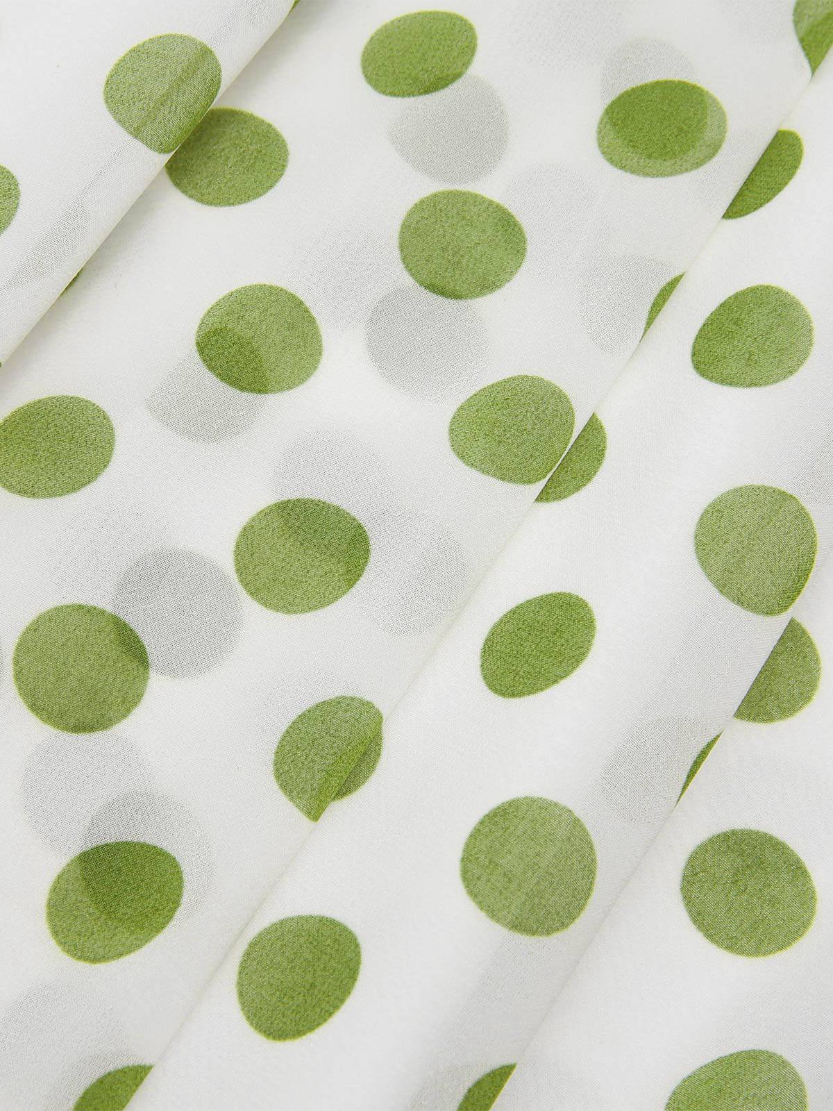 2PCS Green 1940s Buttons Shirt & Polka Dots Skirt - Image 7