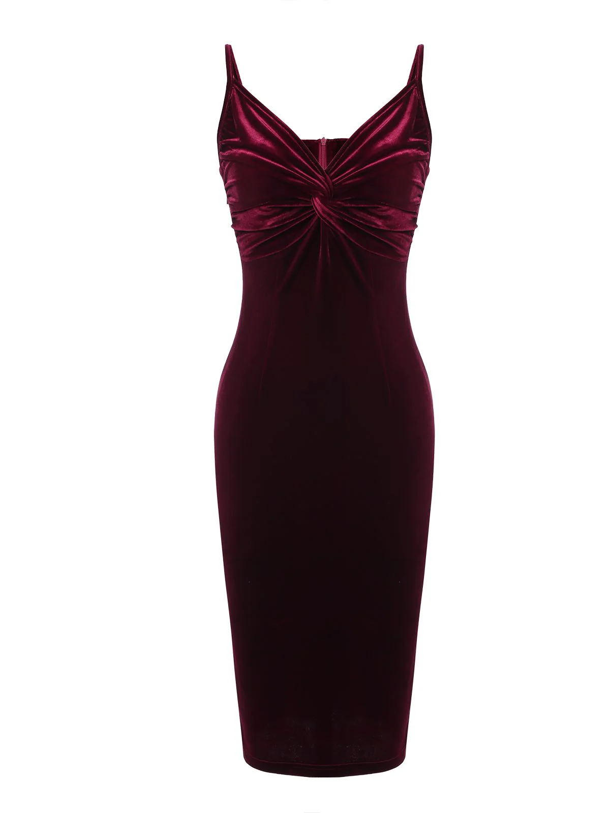 2PCS Green 1960s Velvet Bodycon Dress - Image 7