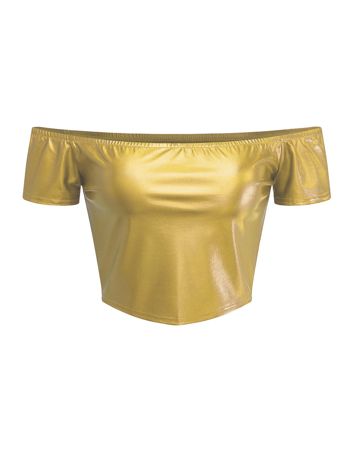 2PCS Metallic 1970 Disco Off-Shoulder Top & Pleated Skirt - Image 11