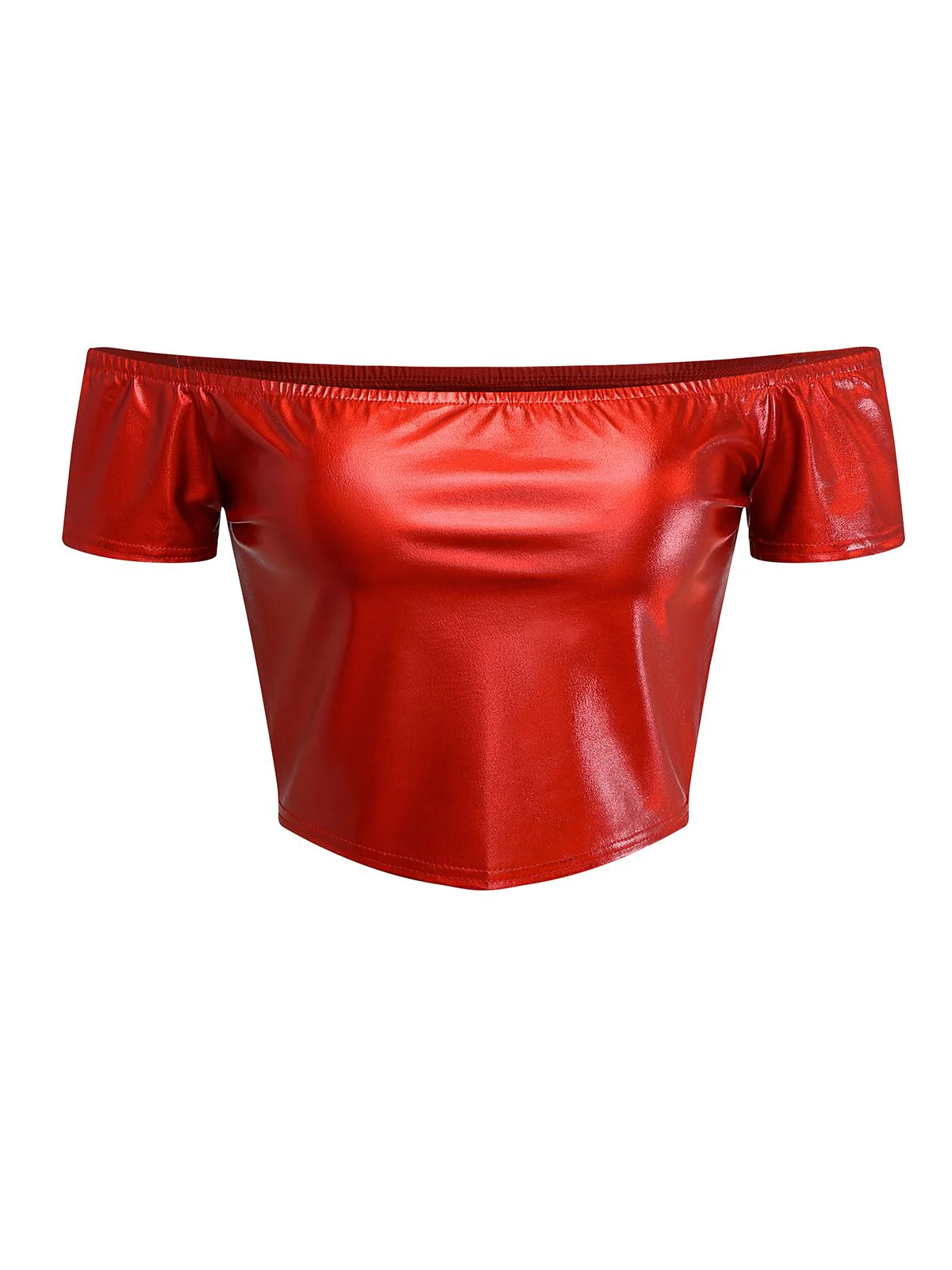 2PCS Metallic 1970 Disco Off-Shoulder Top & Pleated Skirt - Image 15