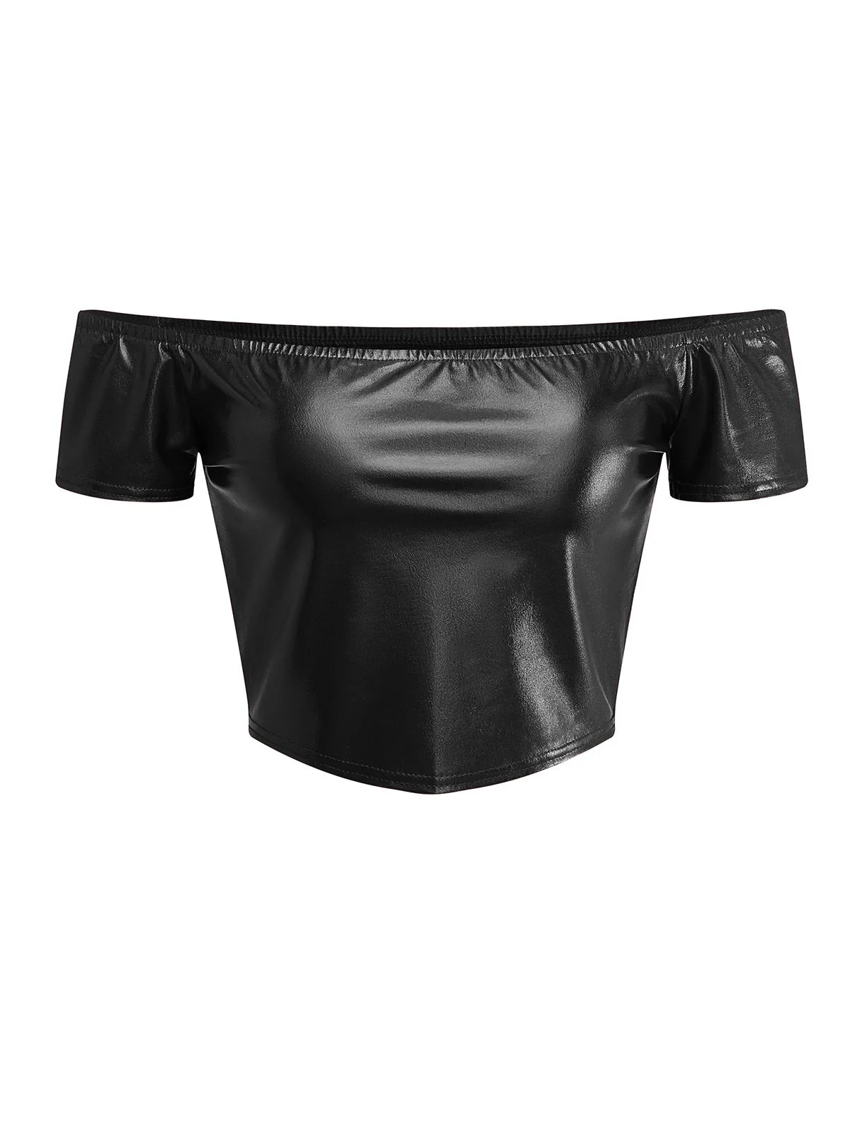 2PCS Metallic 1970 Disco Off-Shoulder Top & Pleated Skirt - Image 7