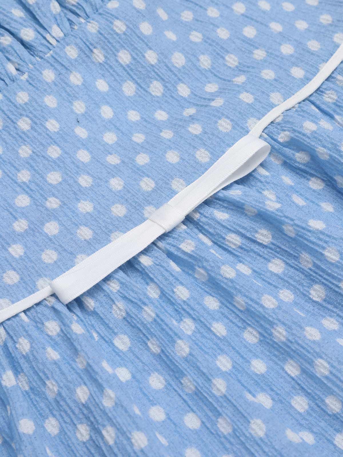 2PCS Polka Dot Ivory Pencil Dress & Sky Blue Strap Dress - Image 16