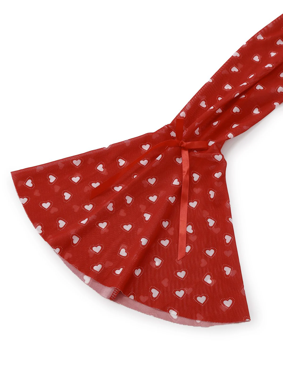 2PCS Red 1960s Heart Bow Ruffled Valentine's Pajamas - Image 7