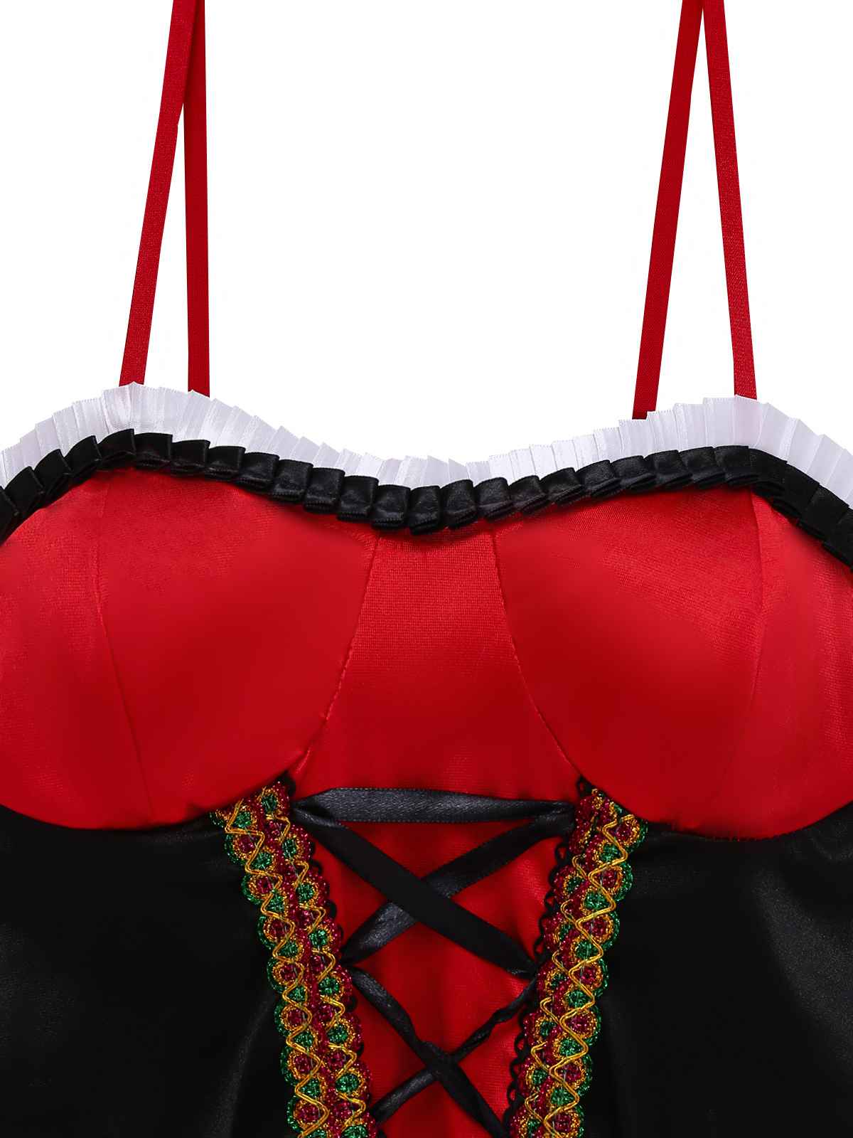 2PCS Red 1970s Riding Hood Costume Cape With Corset Dress - Image 4