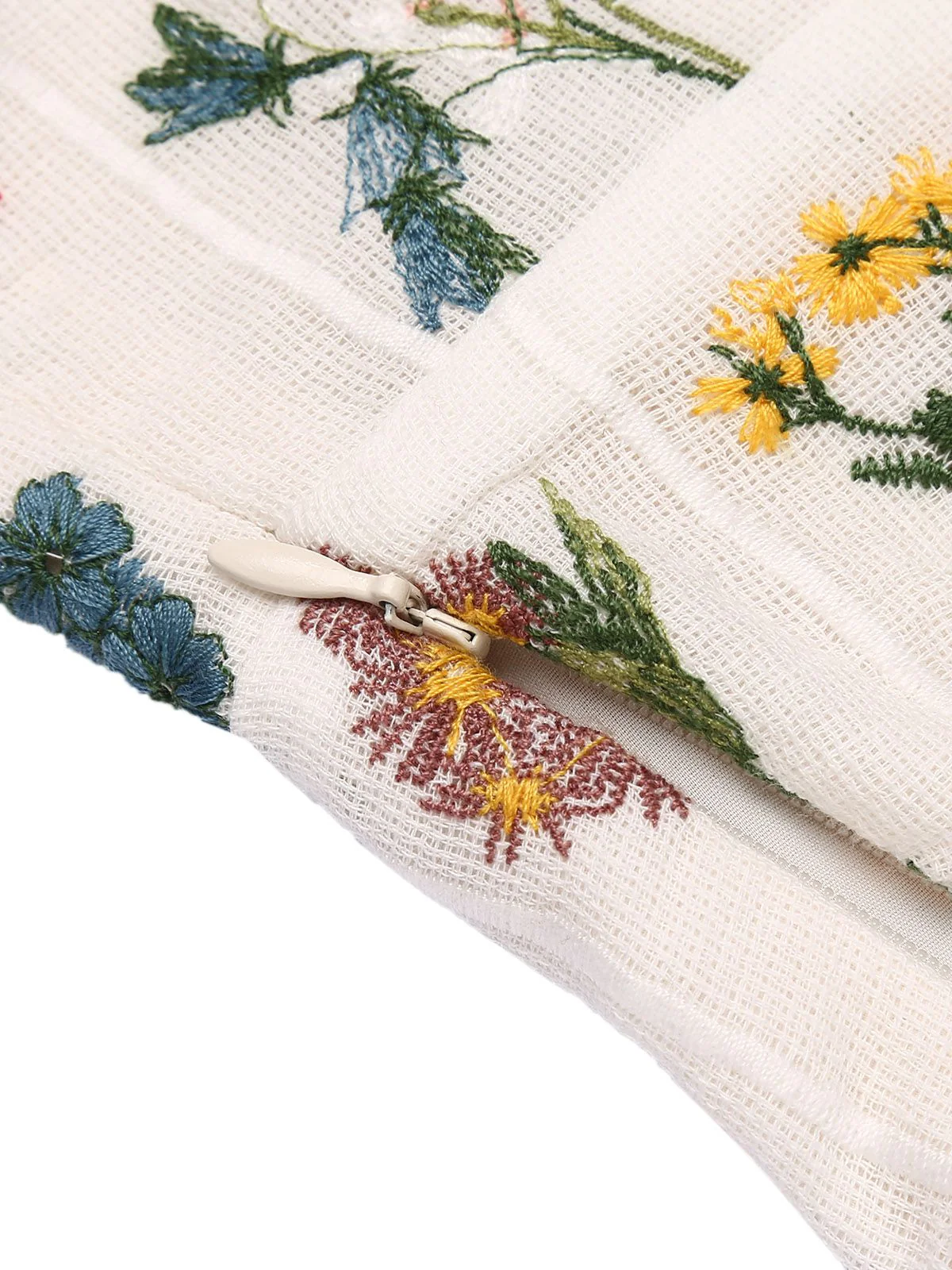 2PCS Yellow 1950s Embroidery Top & Pockets Shorts - Image 7