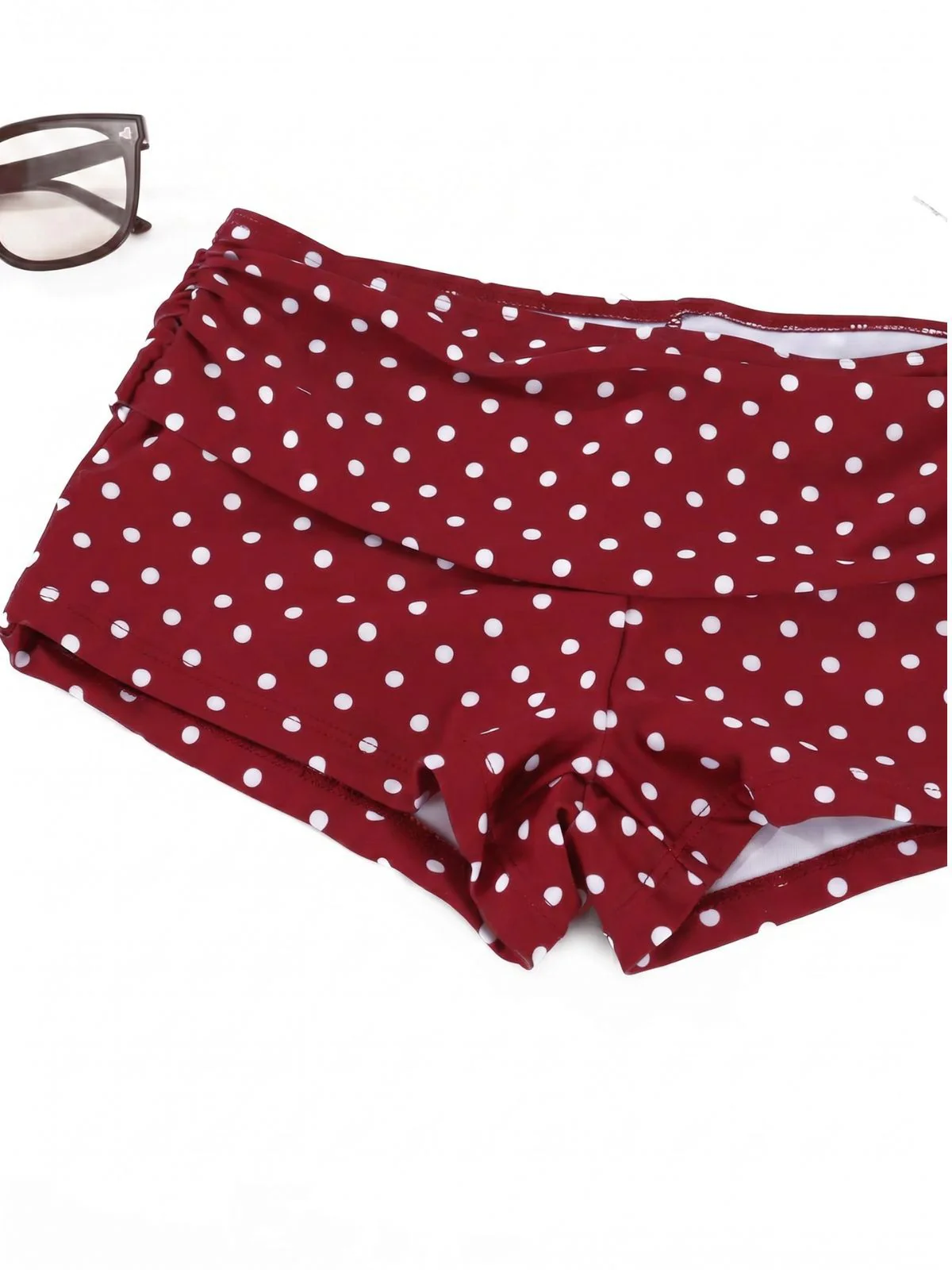 3PCS 1950s Polka Dot Halter Tie Shorts Bikini Set - Image 6
