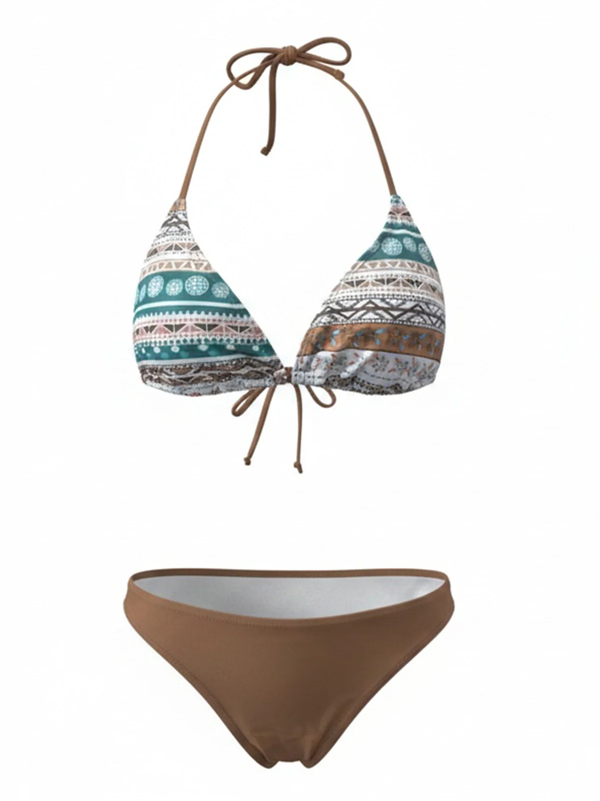 3PCS 1980s Boho Style Bikini Set & Cover-Up - Image 6