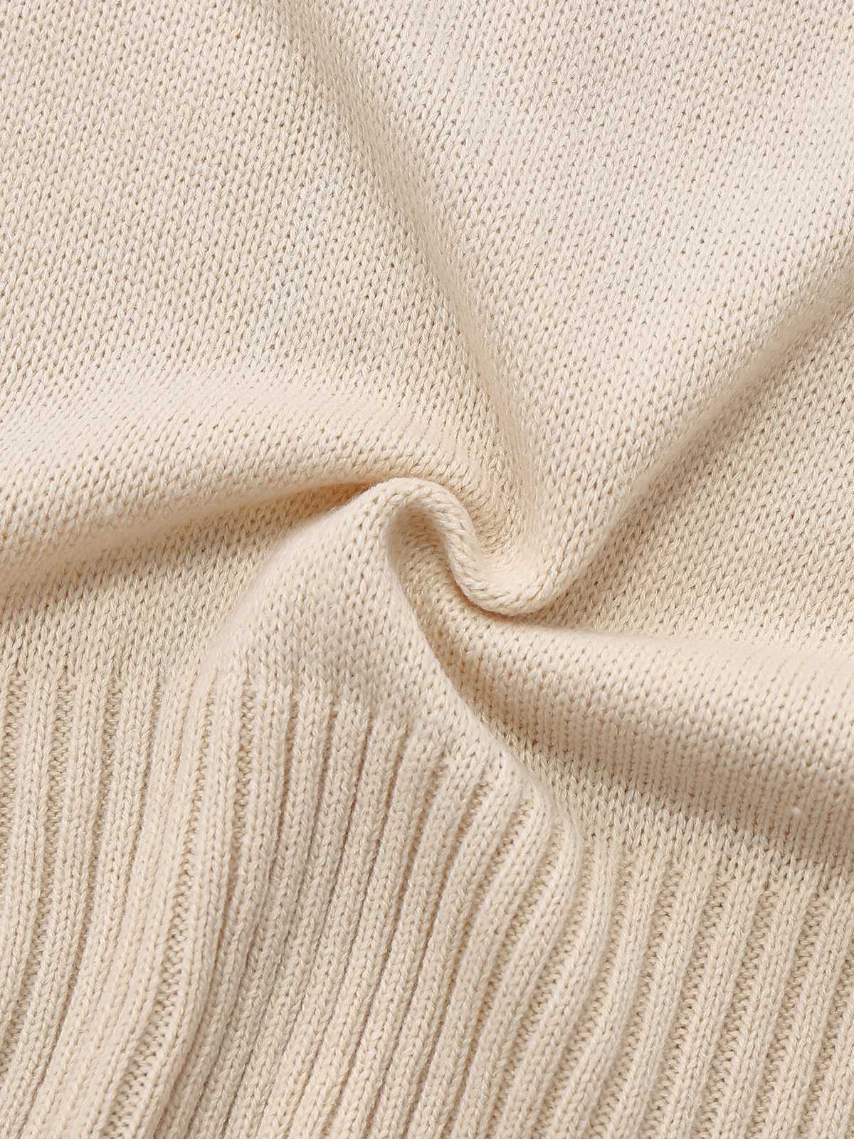 Beige 1950s Lapel Sleeveless Knitted Vest - Image 5