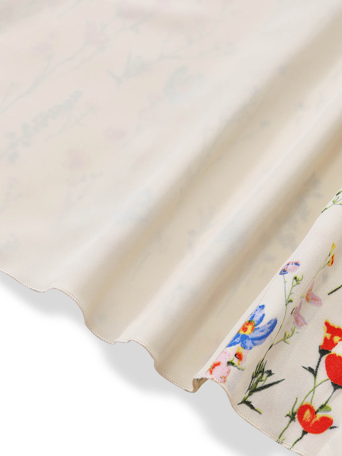 Beige 1970s Ditsy Floral Spaghetti Strap Fit Midi Dress - Image 5