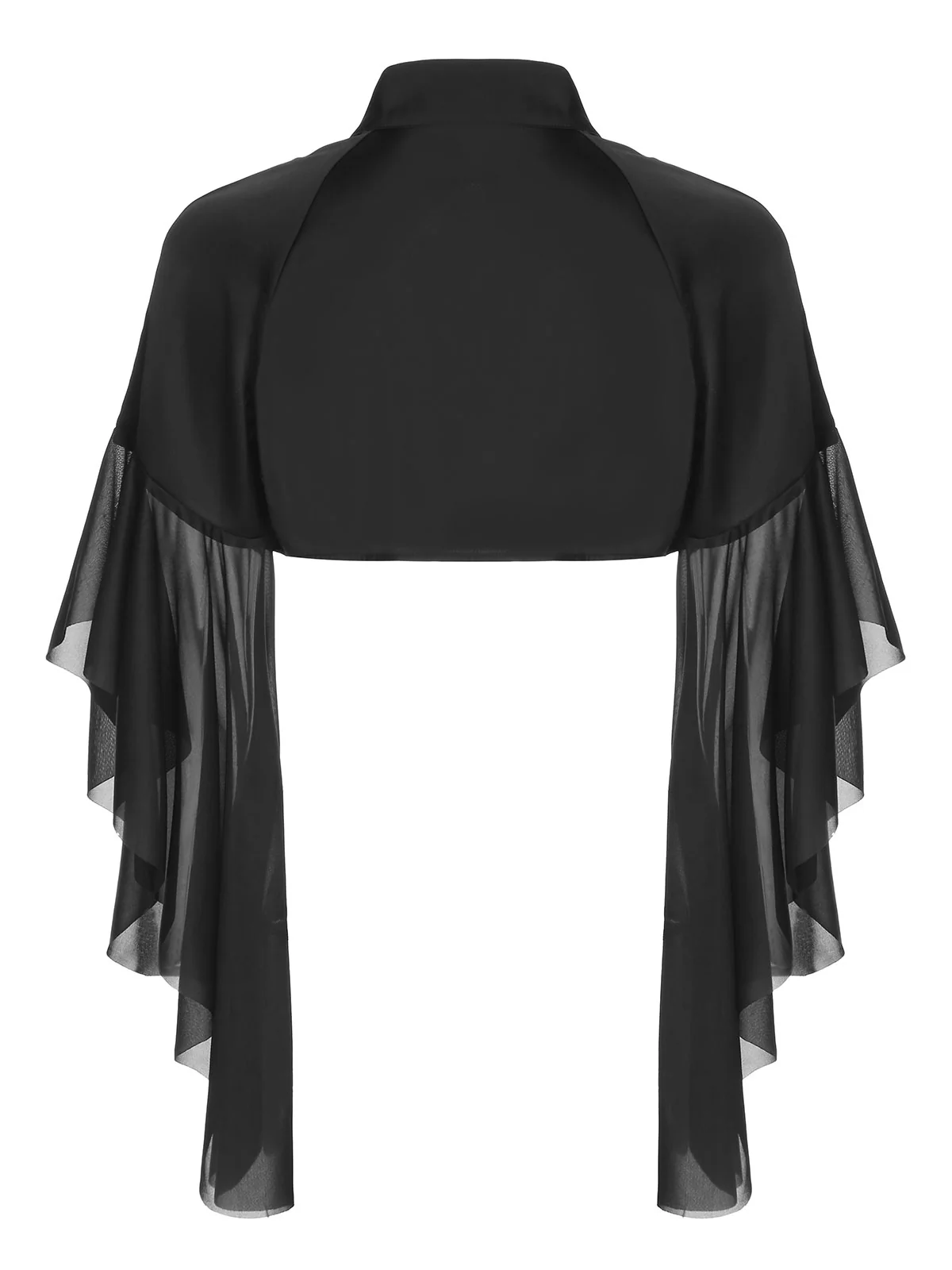 Black 1930s Halloween Patchwork Sheer Coat - Image 4
