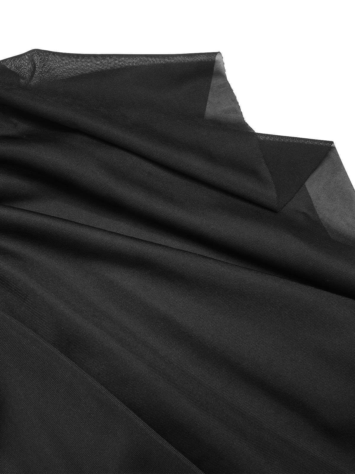 Black 1930s Halloween Patchwork Sheer Coat - Image 7