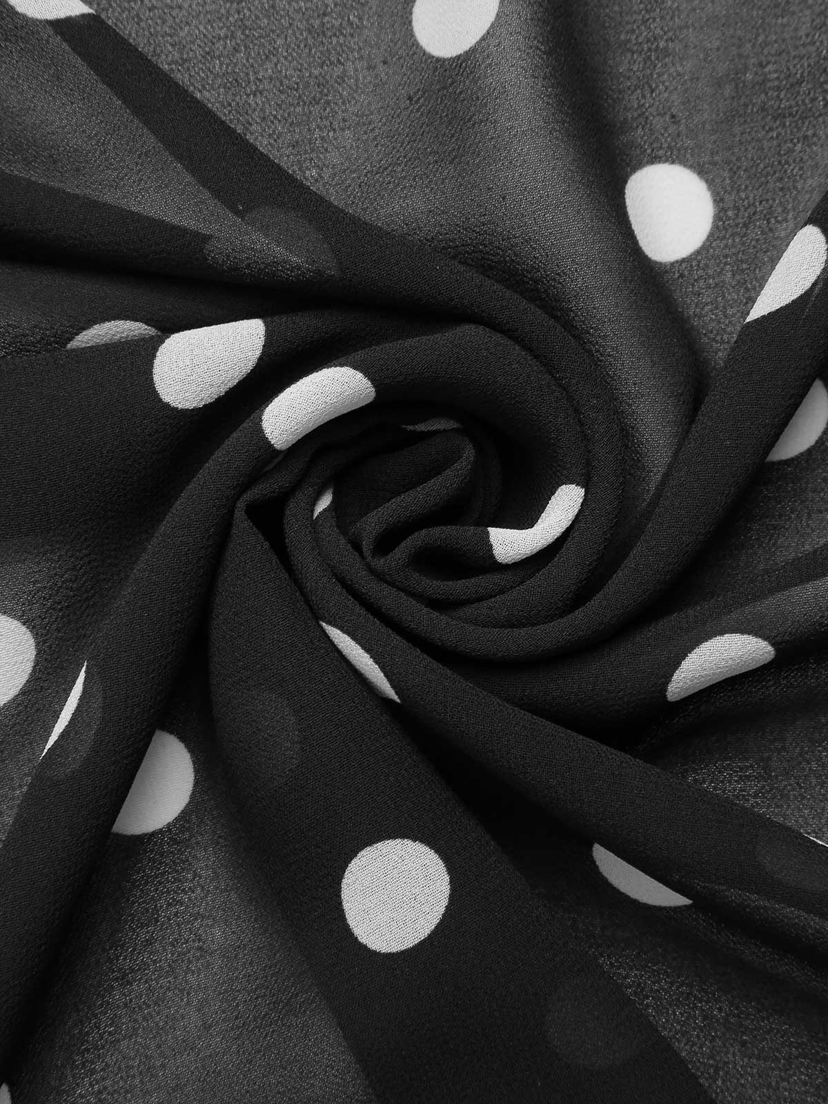 Black 1930s Polka Dot Mermaid Dress - Image 9