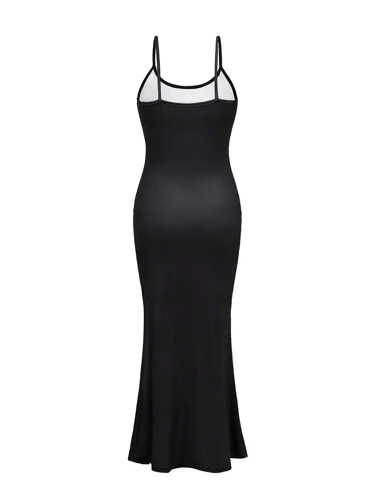 Black 1930s Skeleton Slit Spaghetti Straps Dress - Image 6