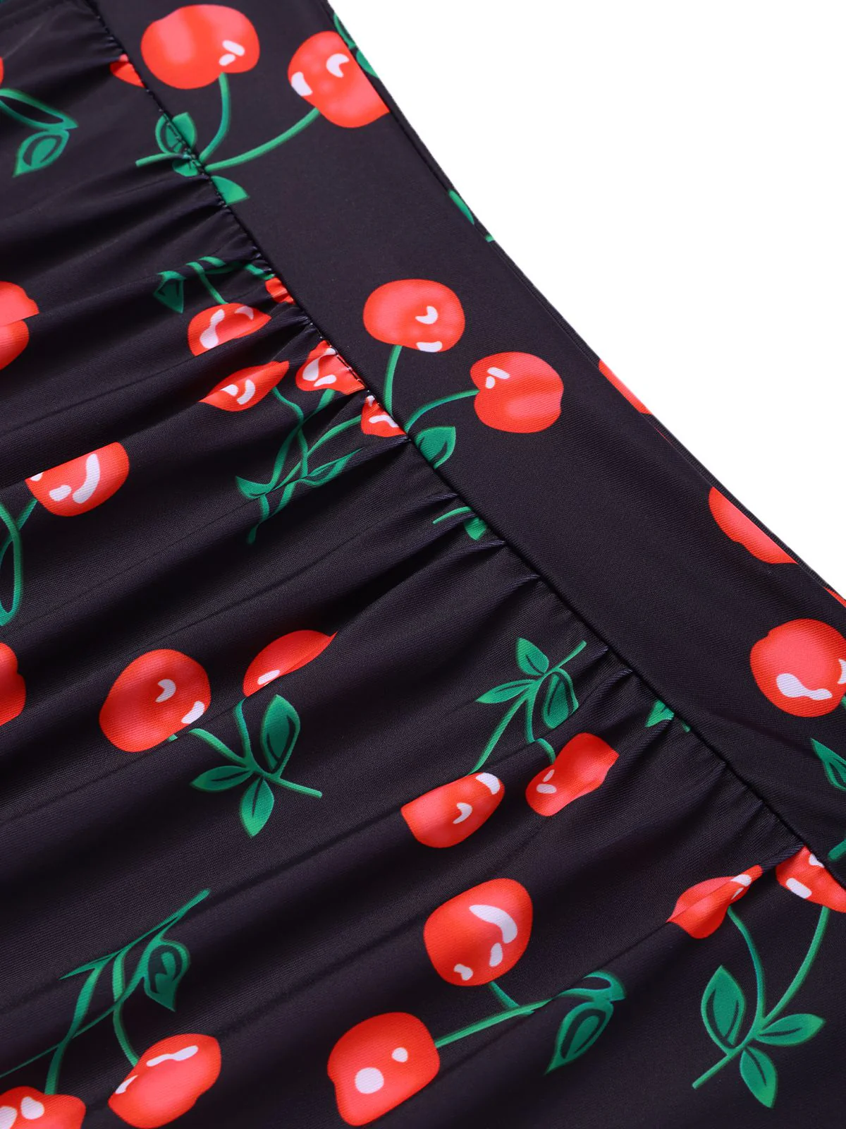 Black 1940s Cherry Halter One-Piece Swimsuit - Image 5