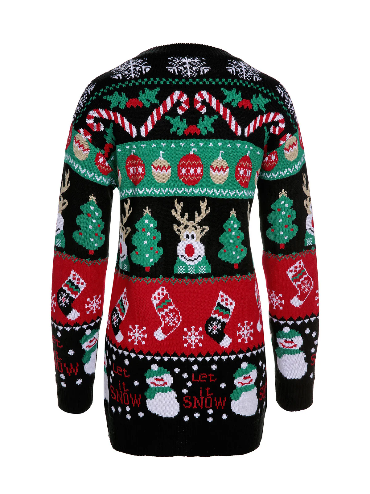 Black 1940s Christmas Knitted Sweater - Image 2
