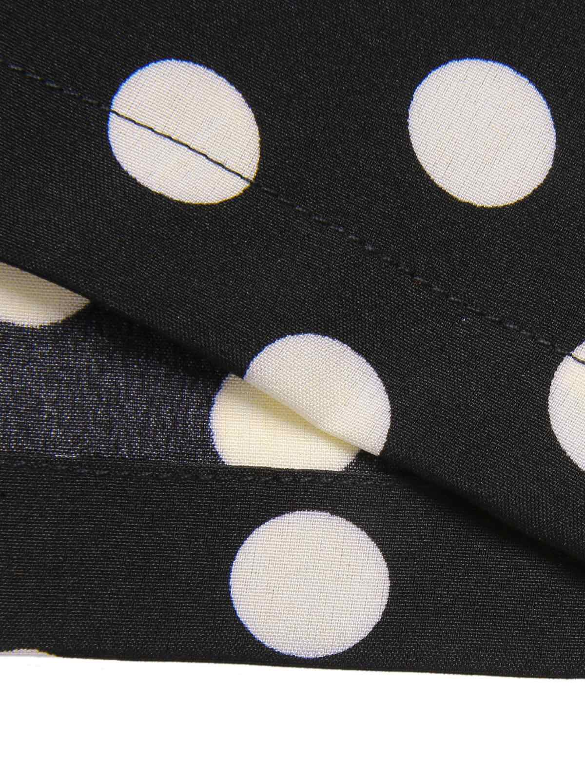 Black 1940s Polka Dots Cross Halter Jumpsuit - Image 8