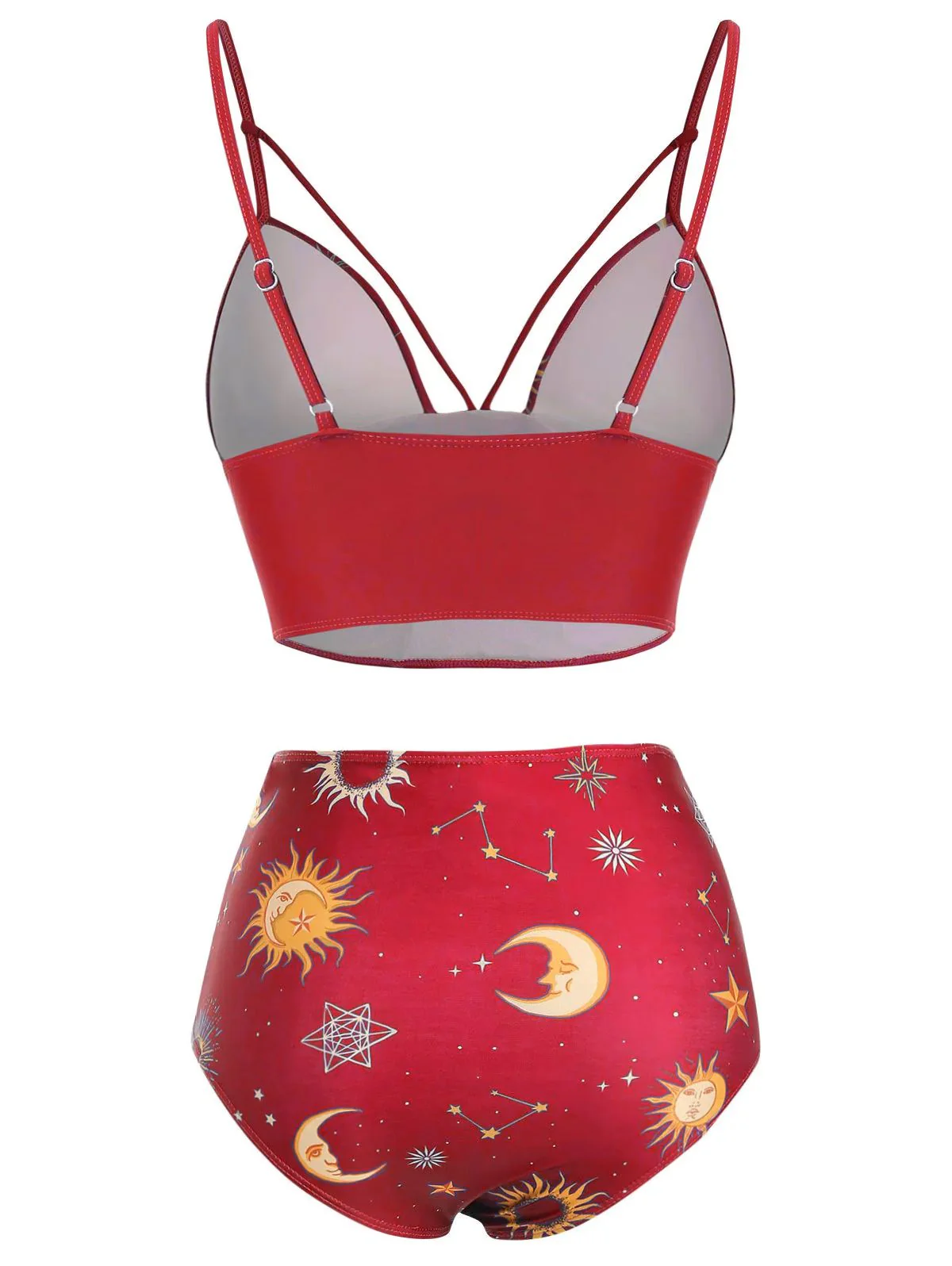 Black 1940s Sun Moon Stars Lace-Up Swimsuit - Image 11