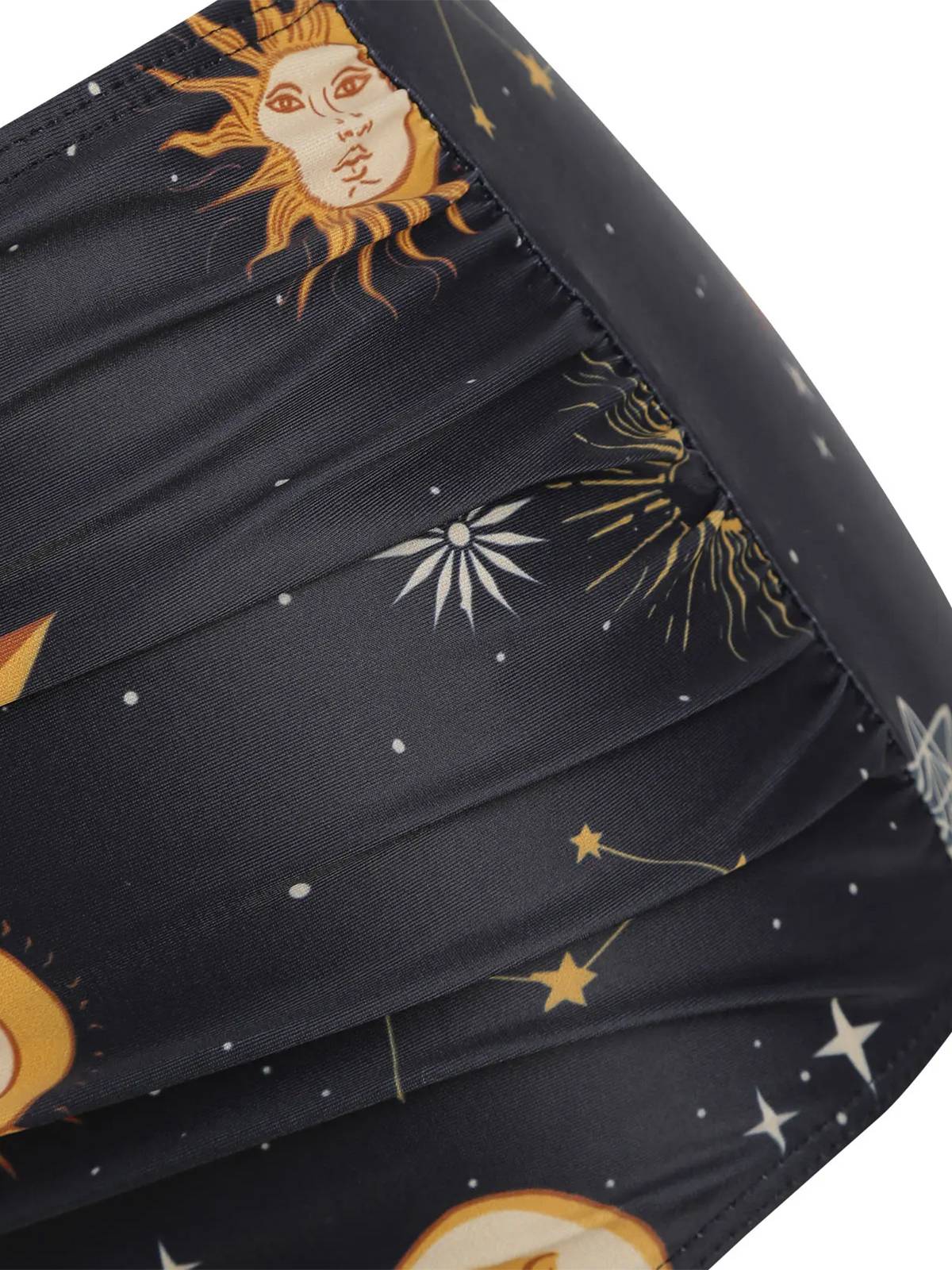 Black 1940s Sun Moon Stars Lace-Up Swimsuit - Image 5
