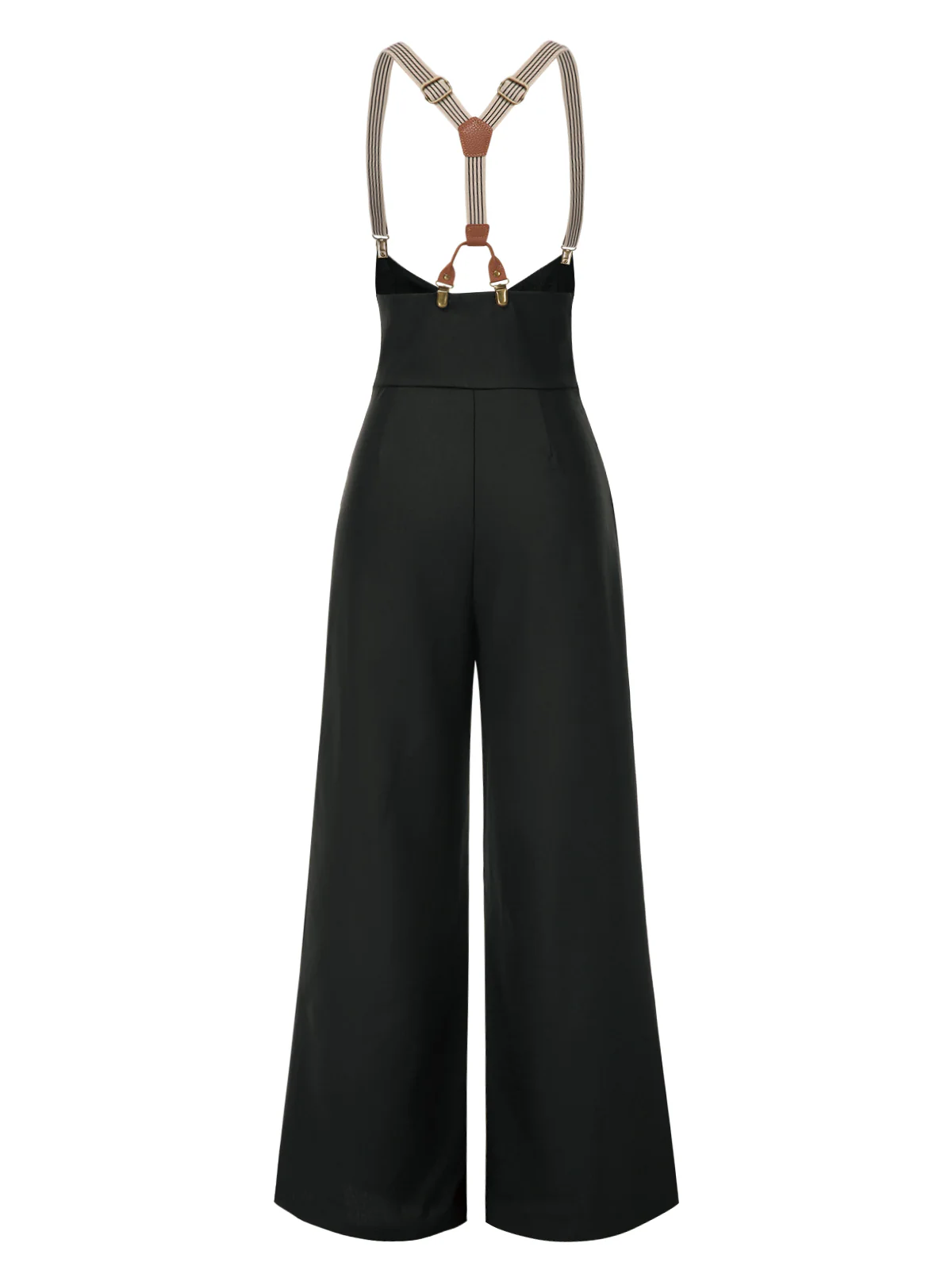 Dark Brown 1950s Button Suspender Pants - Image 12