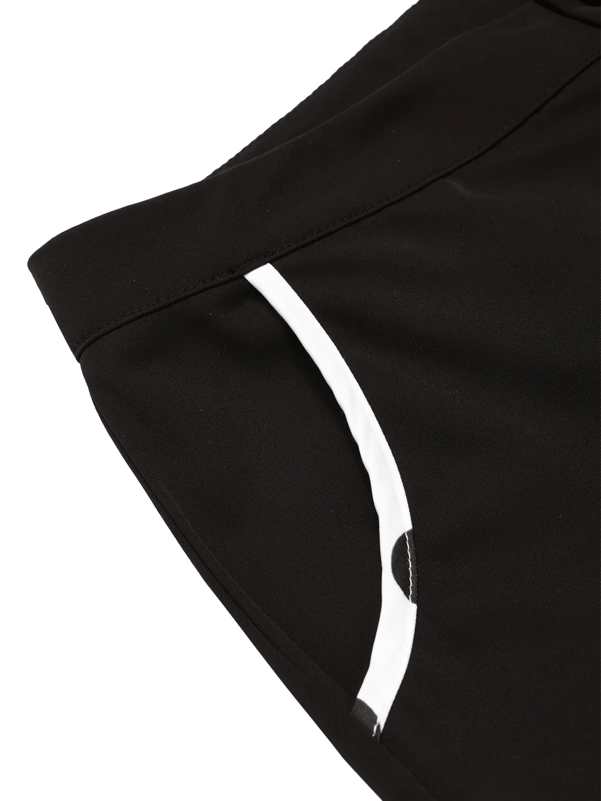 Black 1950s Contrast Trim Straight-Leg Pants - Image 5