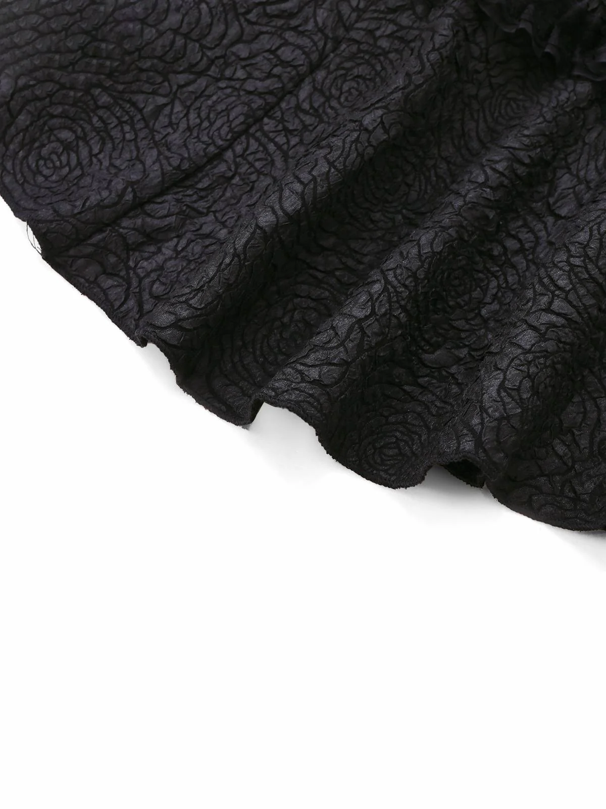 Black 1950s Gothic Lace Panel Bow Tie Lace-up Dress - Image 6