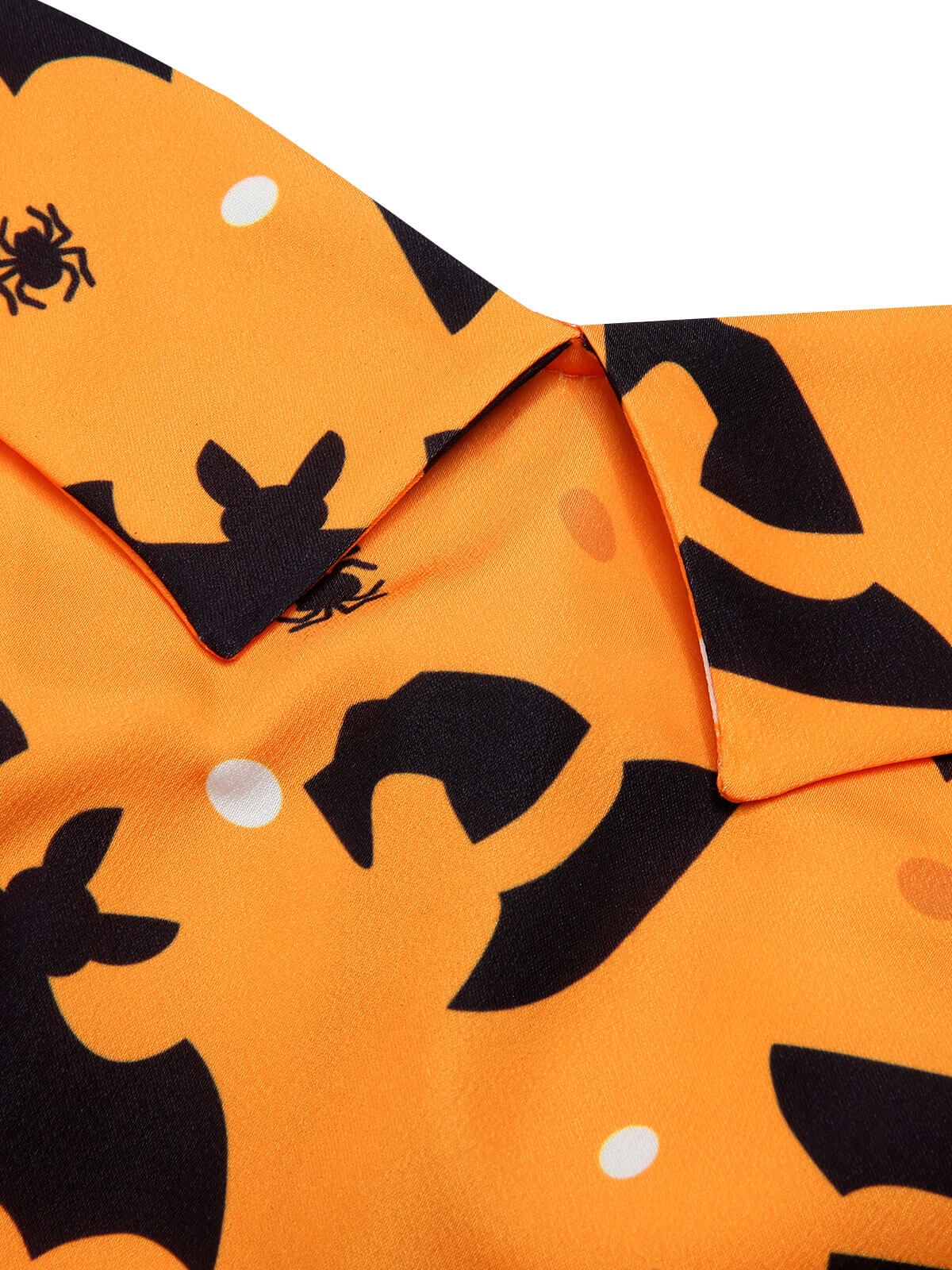 Black 1950s Halloween Pumpkin Bat Halter Dress - Image 7