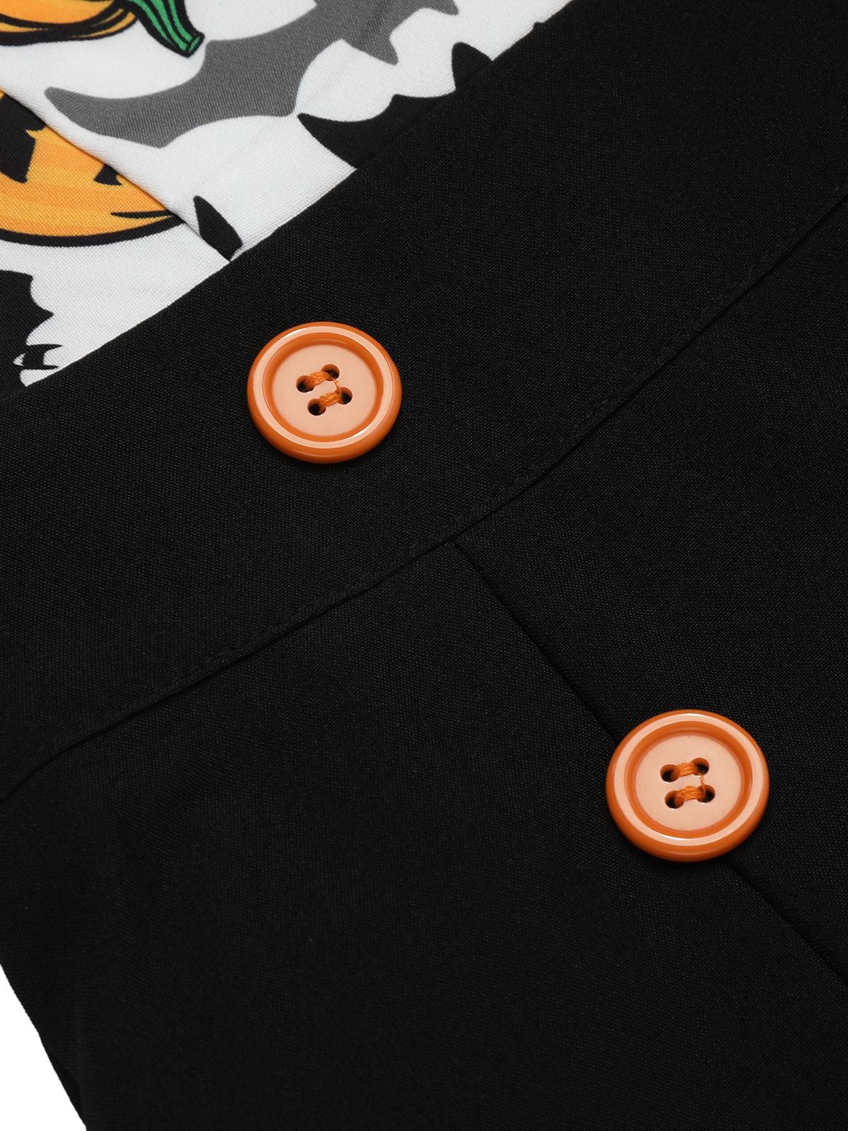 Black 1950s Halloween Pumpkin Halter Romper - Image 6