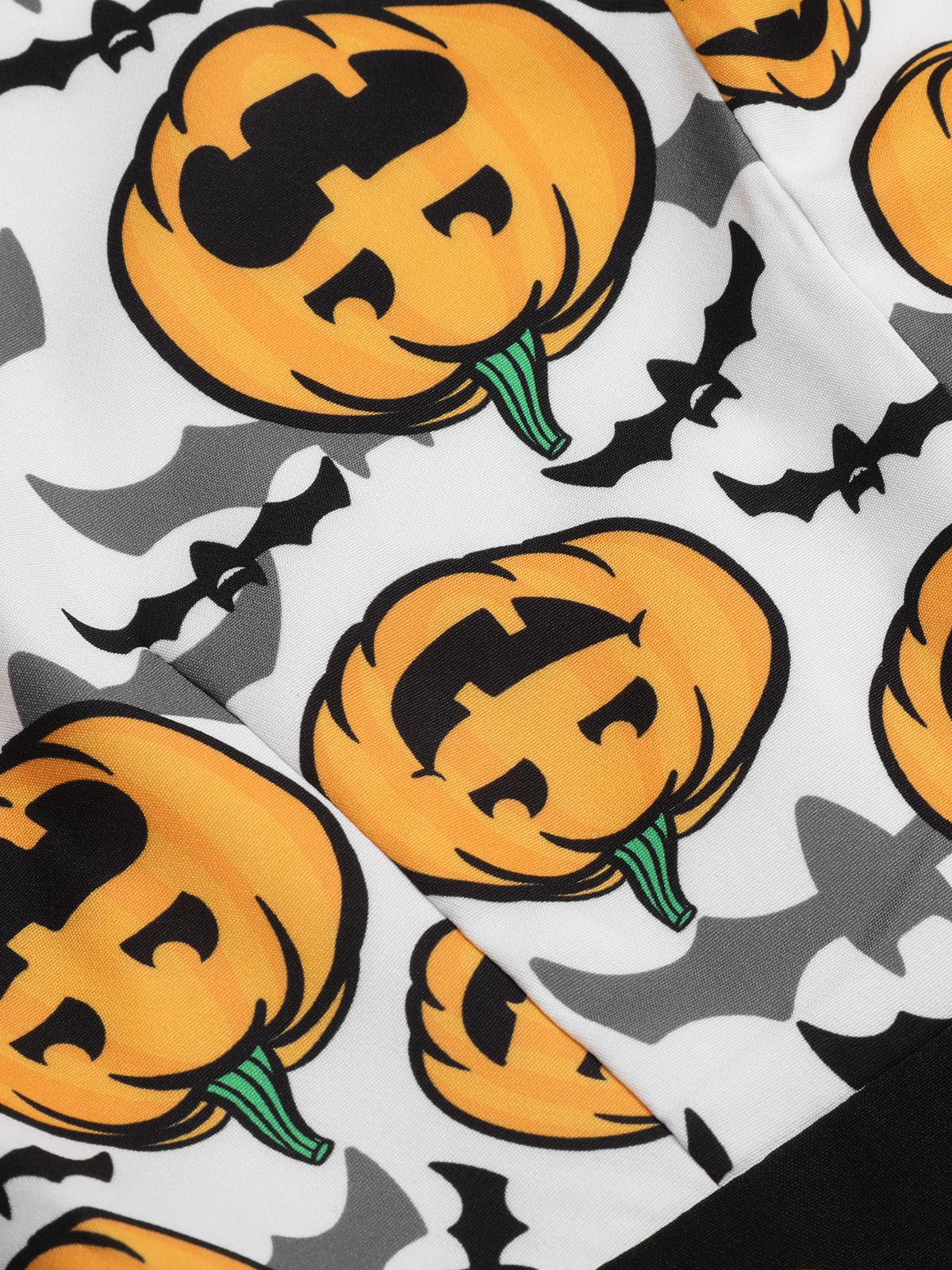 Black 1950s Halloween Pumpkin Halter Romper - Image 7