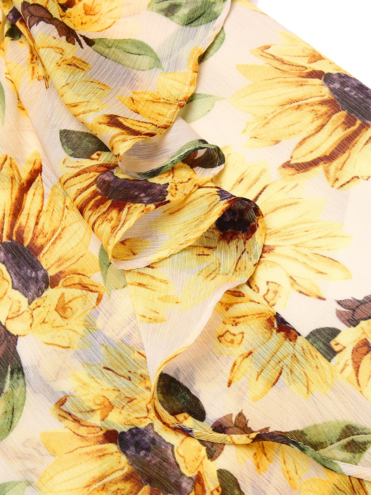 Black 1960s Halter Sunflower Pencil Dress - Image 9