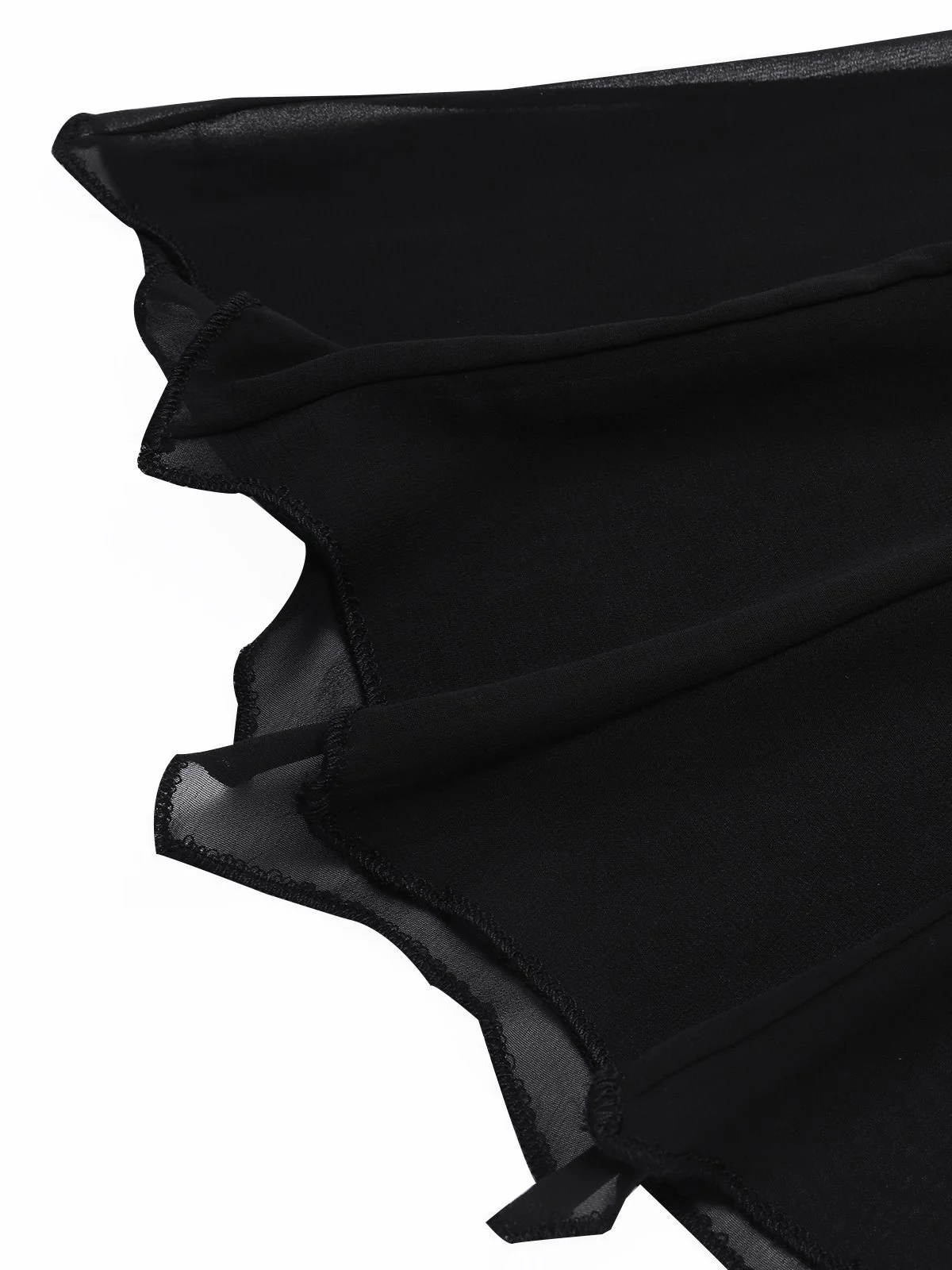 Black 1950s Solid Bat Wing Sheer Cape - Image 6