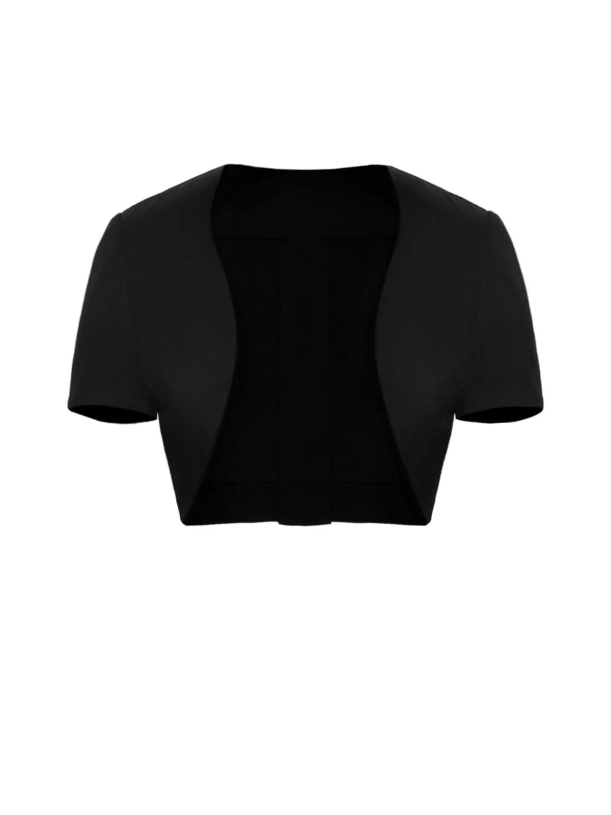 Black 1950s Solid Bow Short Jacket - Image 3