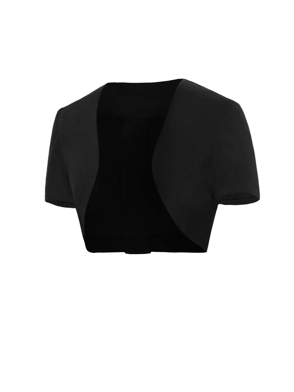 Black 1950s Solid Bow Short Jacket - Image 4