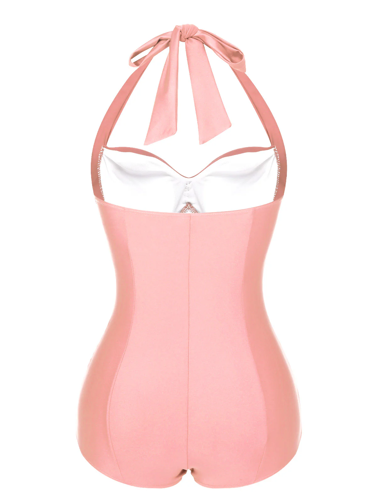 Black 1950s Solid Gathered Halter Swimsuit - Image 9