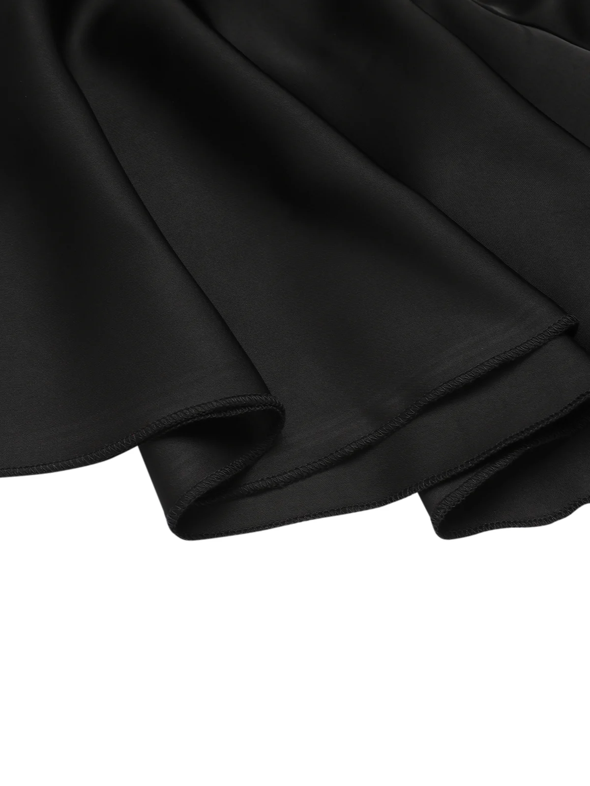 Black 1950s Solid Ruffled-Sleeve Blouse - Image 6