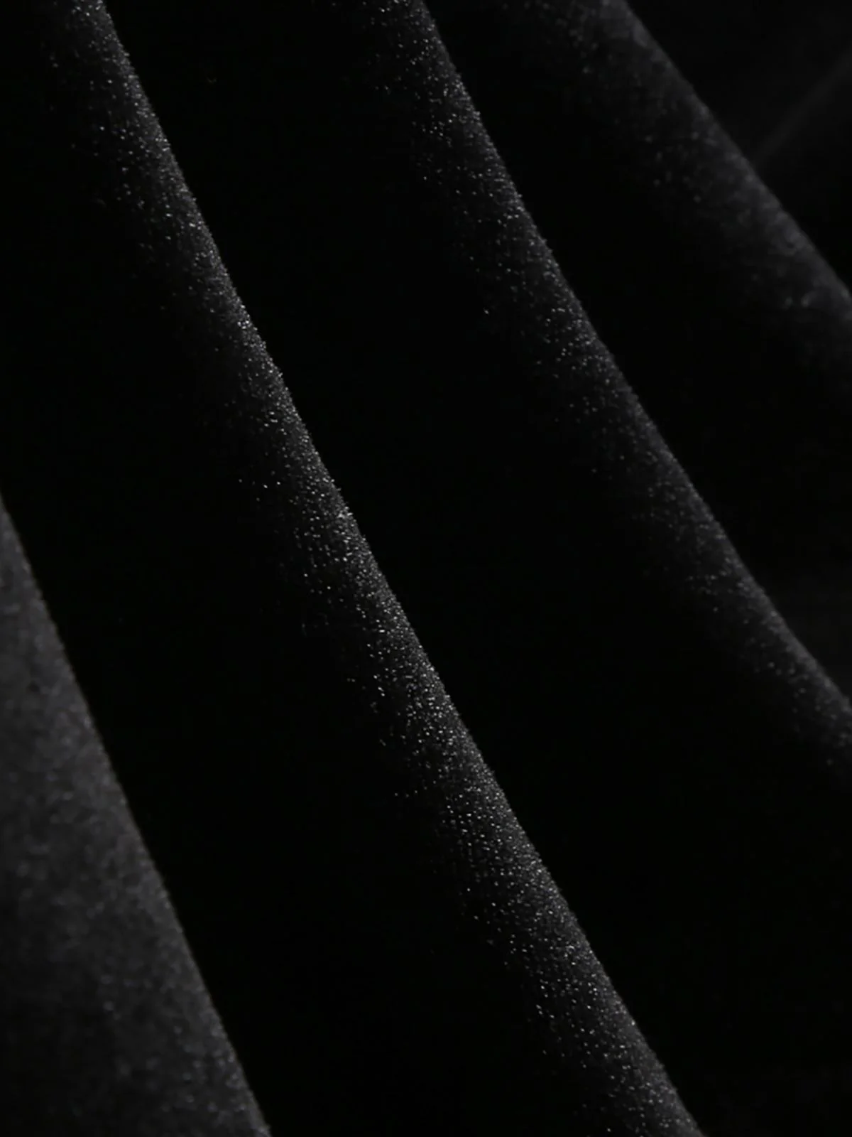 Black 1950s Velvet Knitted Collar Pearl Button Dress - Image 10