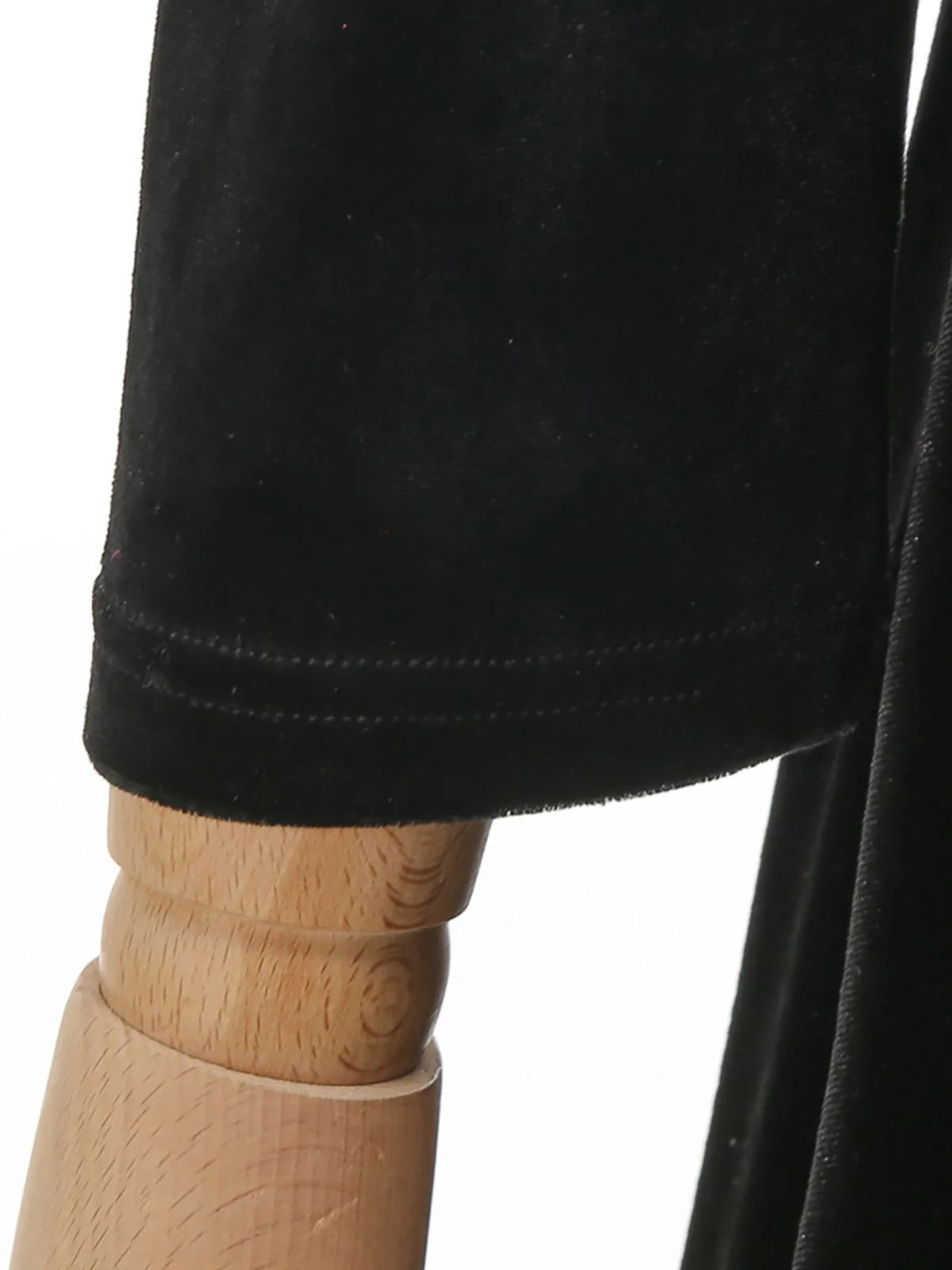 Black 1950s Velvet Knitted Collar Pearl Button Dress - Image 7